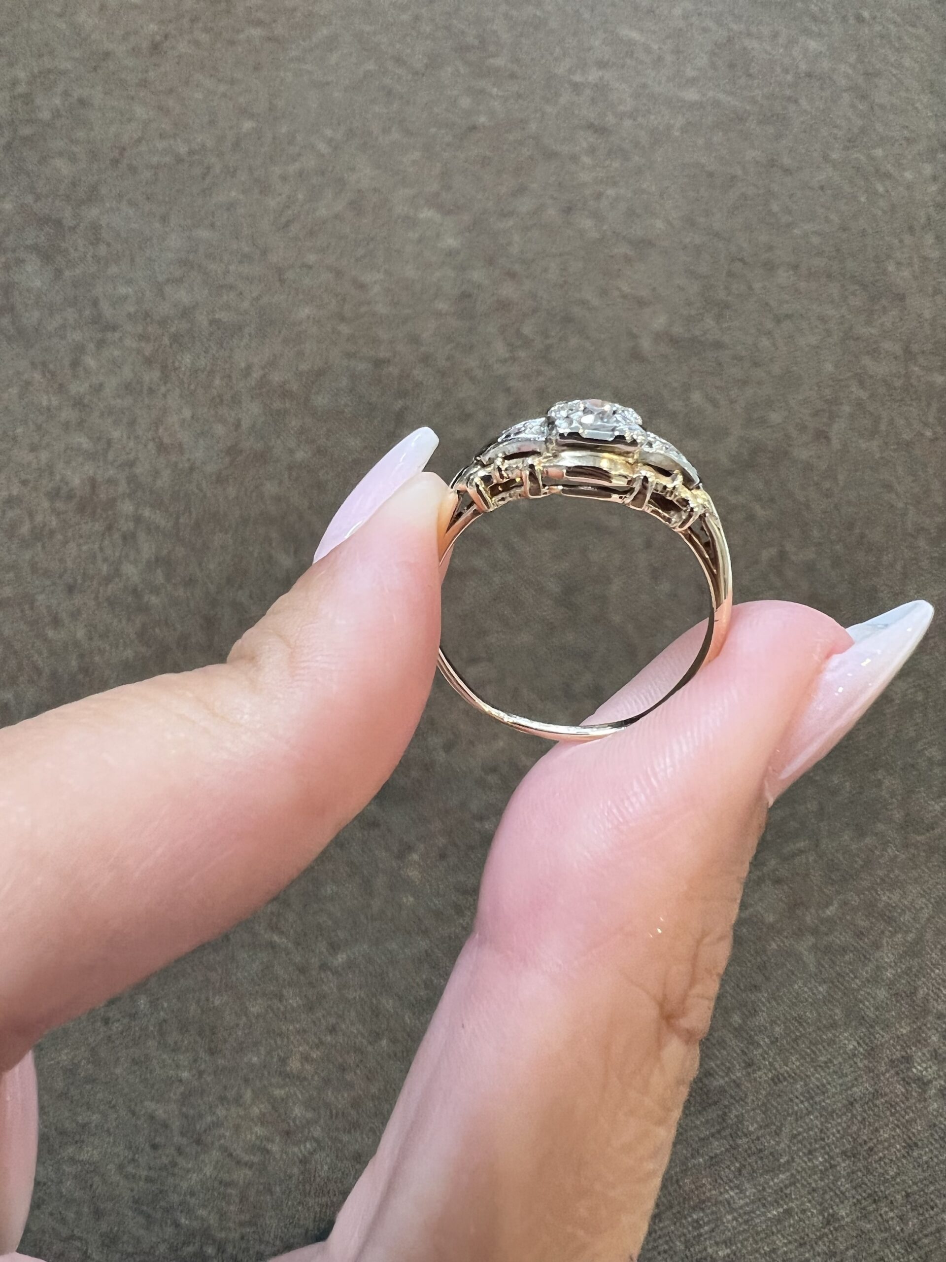 Vintage 14k 2tone .20 Cttw Diamond Ring - Image 6