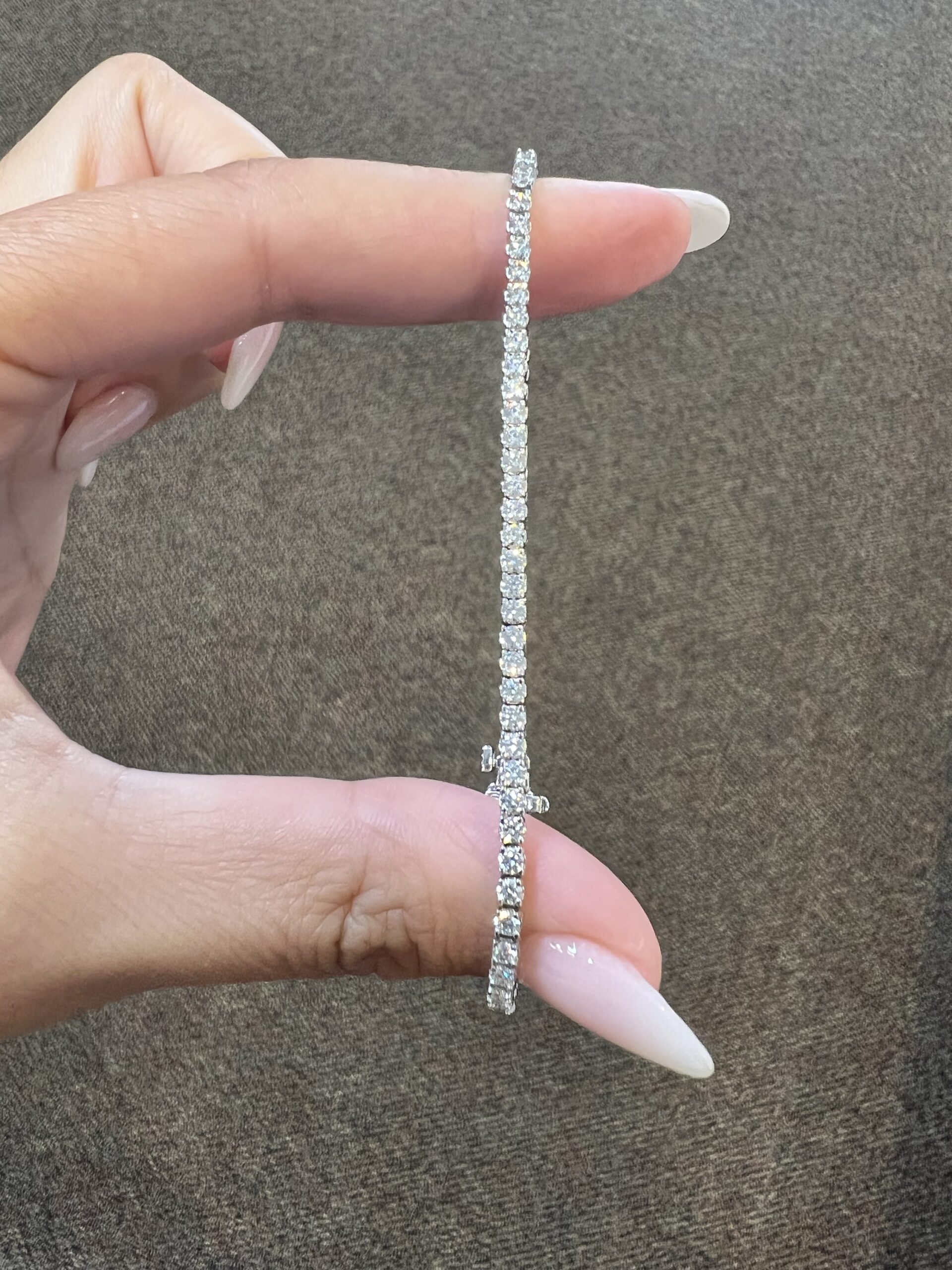 14k White Gold Genuine 2.10 Cttw Round Brilliant Cut Diamond Tennis Bracelet