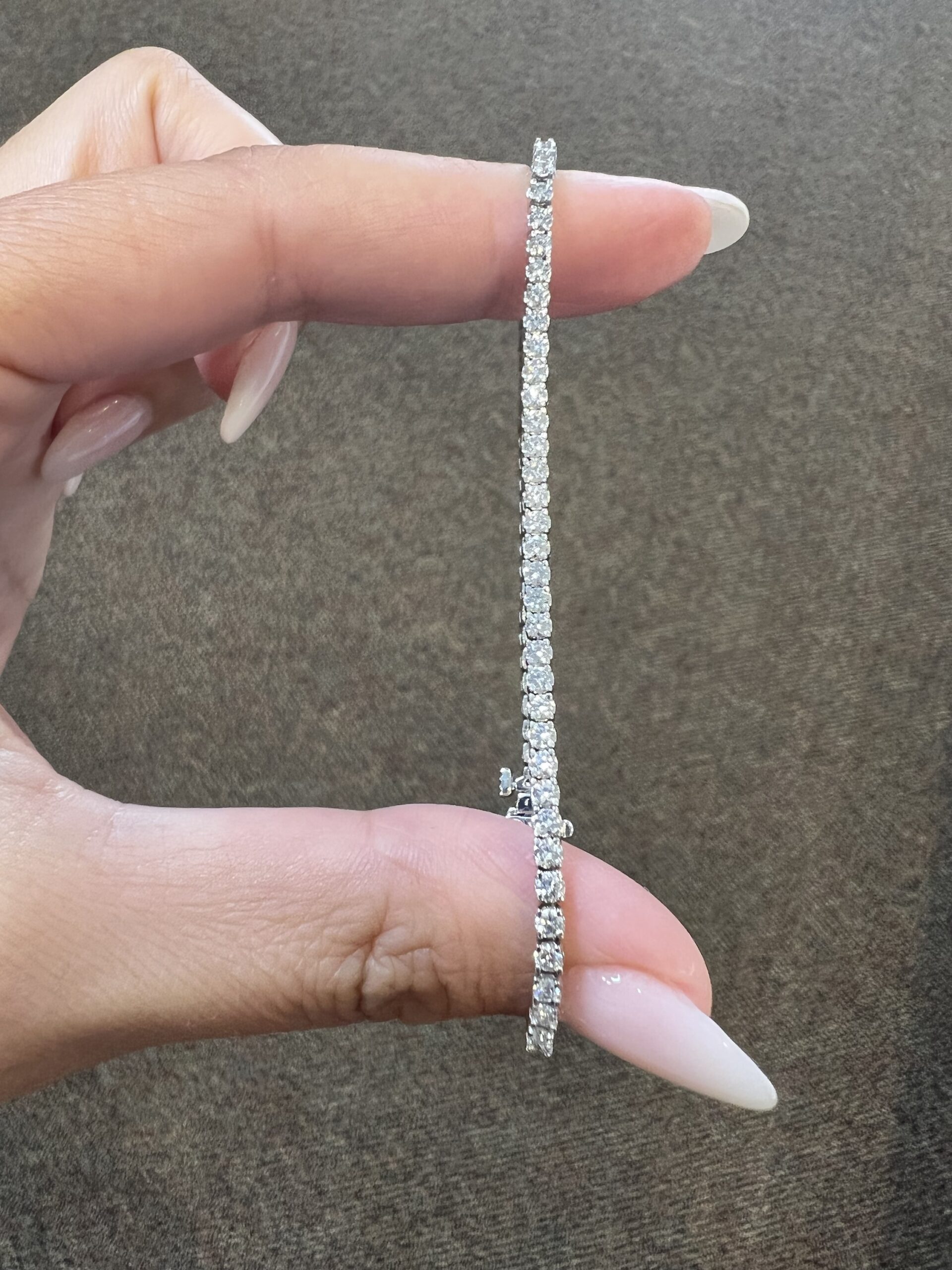 14k White Gold Genuine 2.10 Cttw Round Brilliant Cut Diamond Tennis Bracelet - Image 2