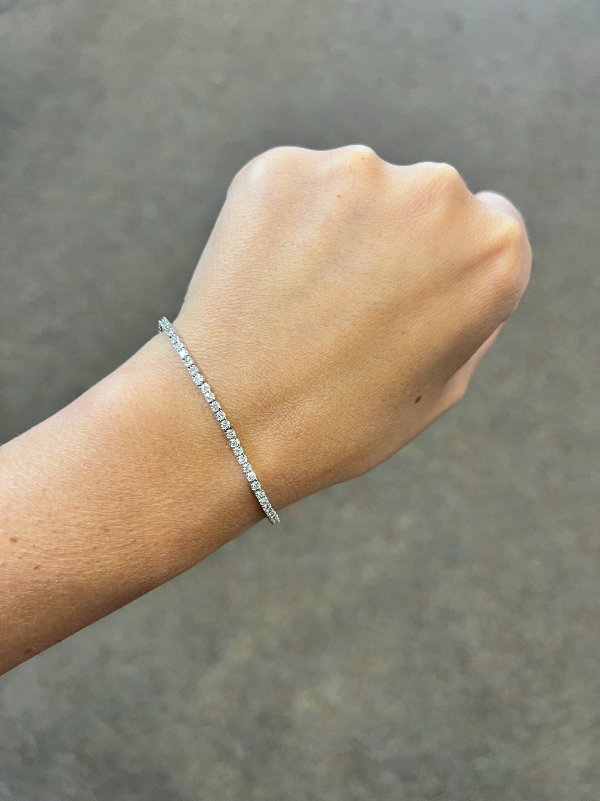 14k White Gold Genuine 2.10 Cttw Round Brilliant Cut Diamond Tennis Bracelet - Image 8