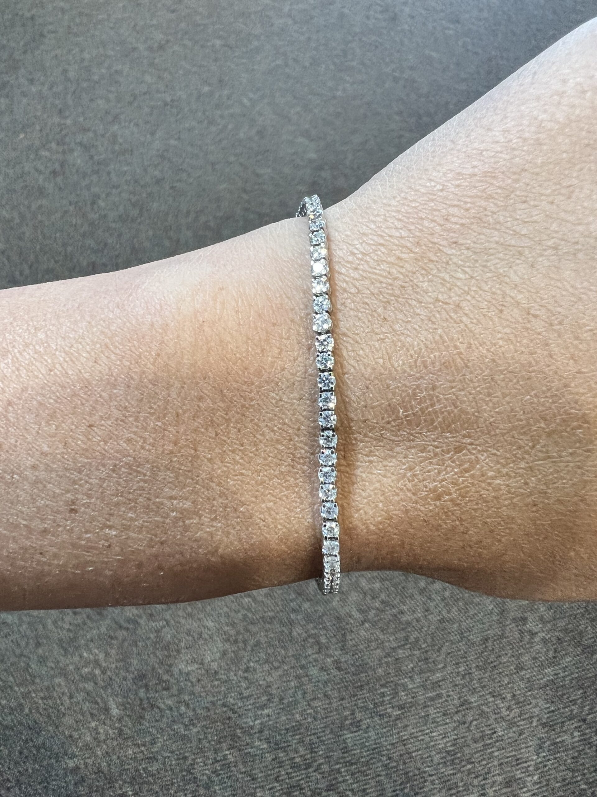 14k White Gold Genuine 2.10 Cttw Round Brilliant Cut Diamond Tennis Bracelet - Image 10