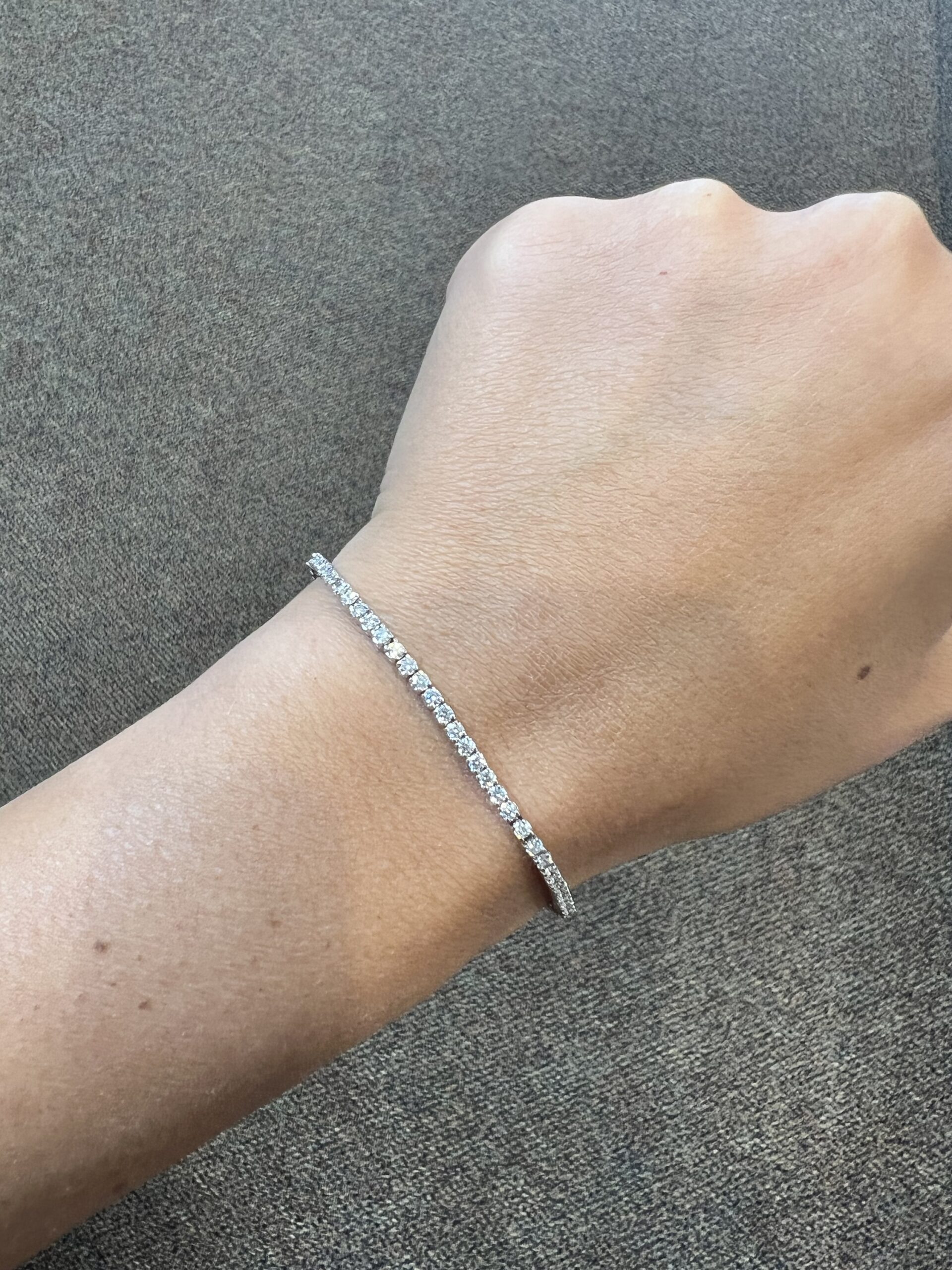 14k White Gold Genuine 2.10 Cttw Round Brilliant Cut Diamond Tennis Bracelet - Image 13