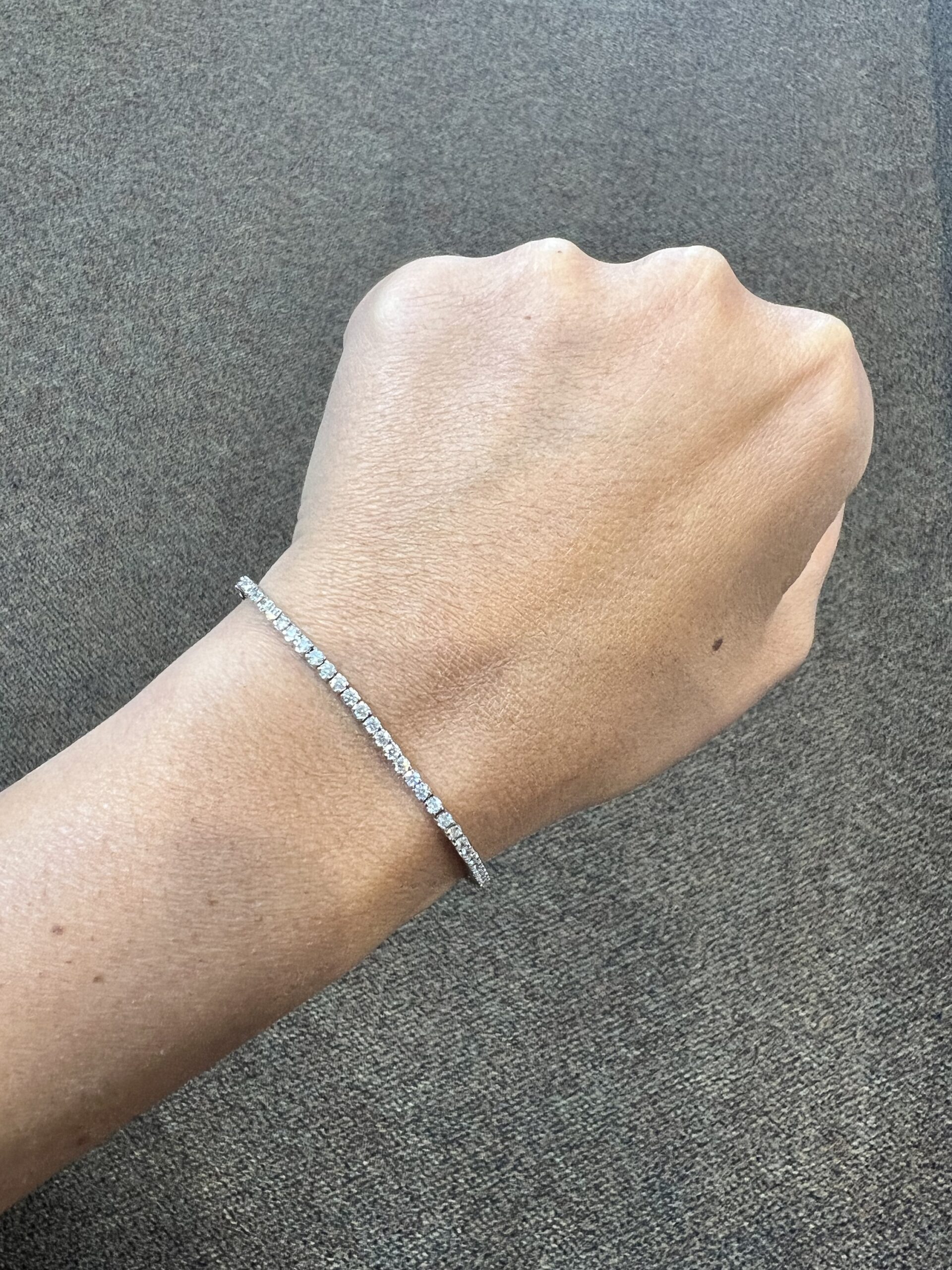 14k White Gold Genuine 2.10 Cttw Round Brilliant Cut Diamond Tennis Bracelet - Image 14