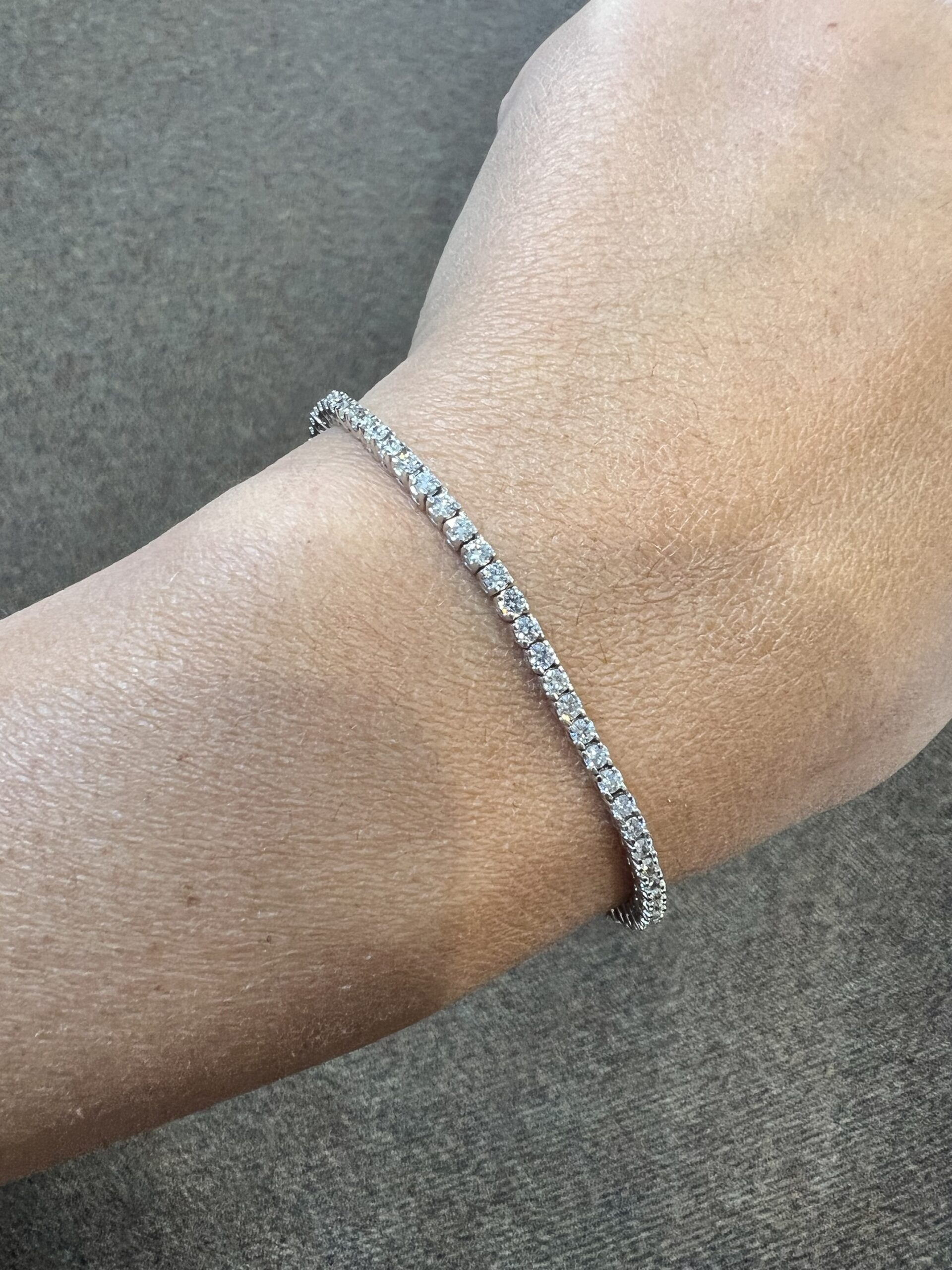 14k White Gold Genuine 2.10 Cttw Round Brilliant Cut Diamond Tennis Bracelet - Image 15