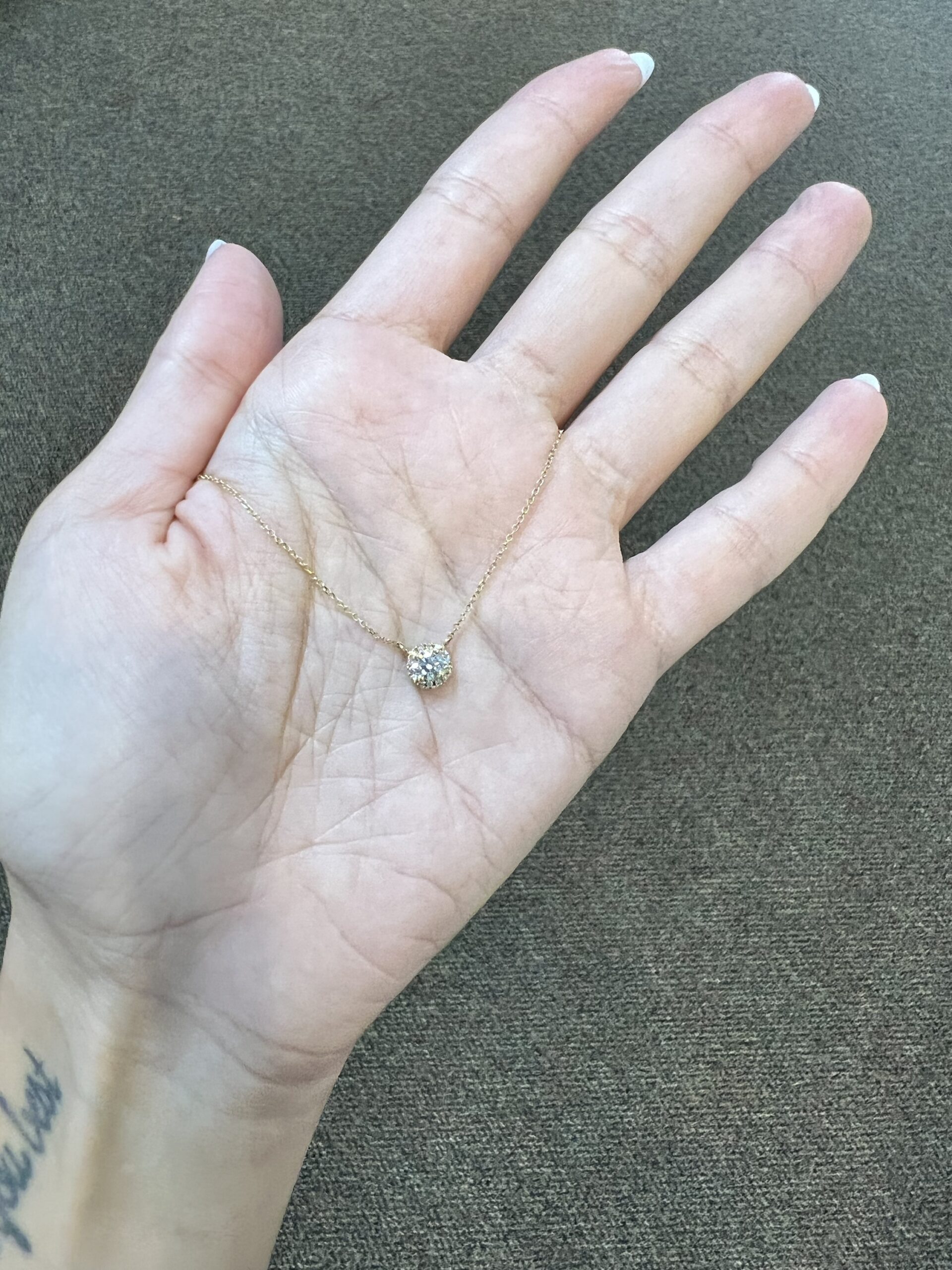 14k Yellow Gold Genuine .35 Cttw Round Brilliant Cut Diamond Halo Pendant - Image 5