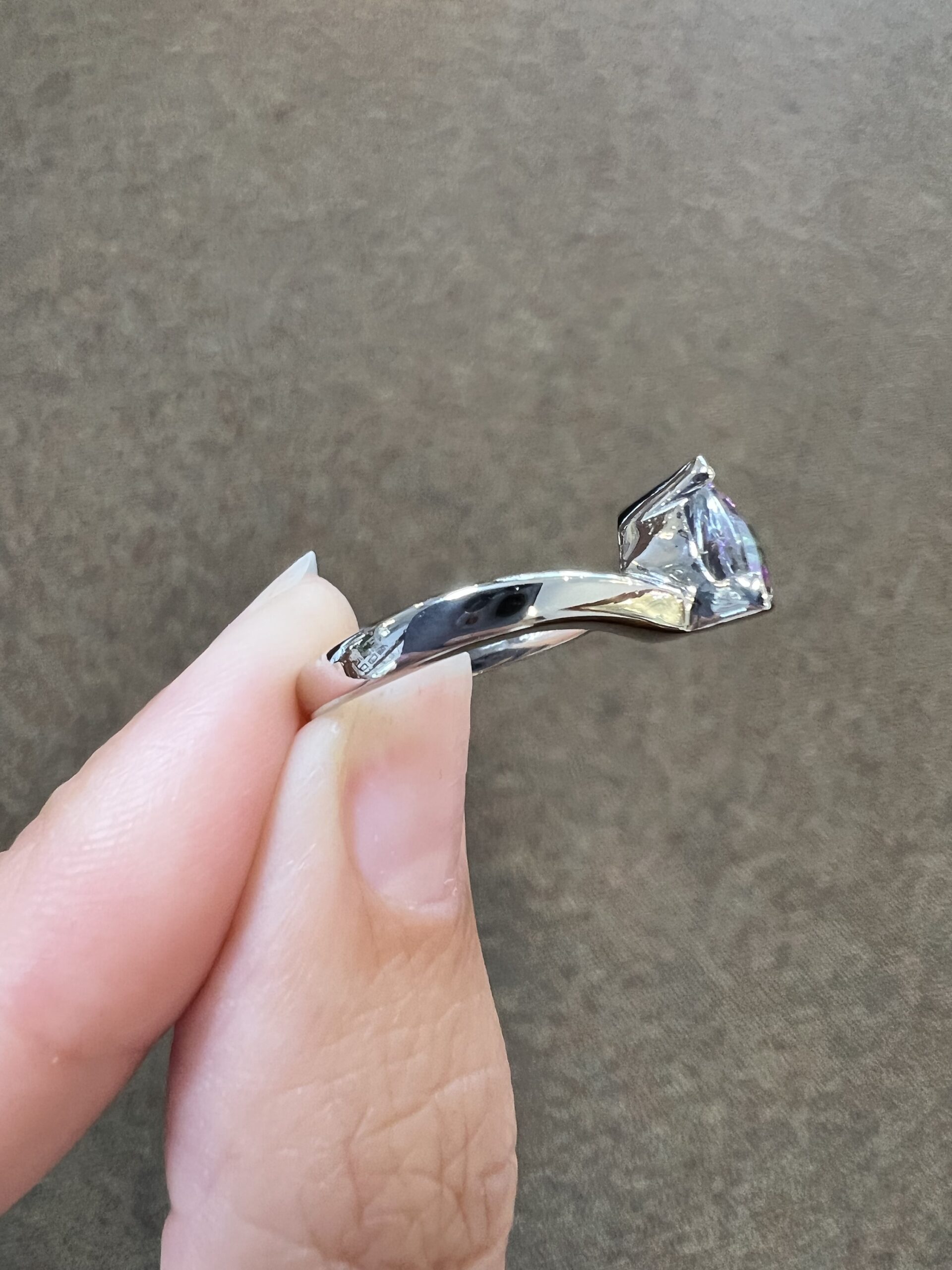 14k White Gold Genuine Mystic Topaz Ring - Image 7