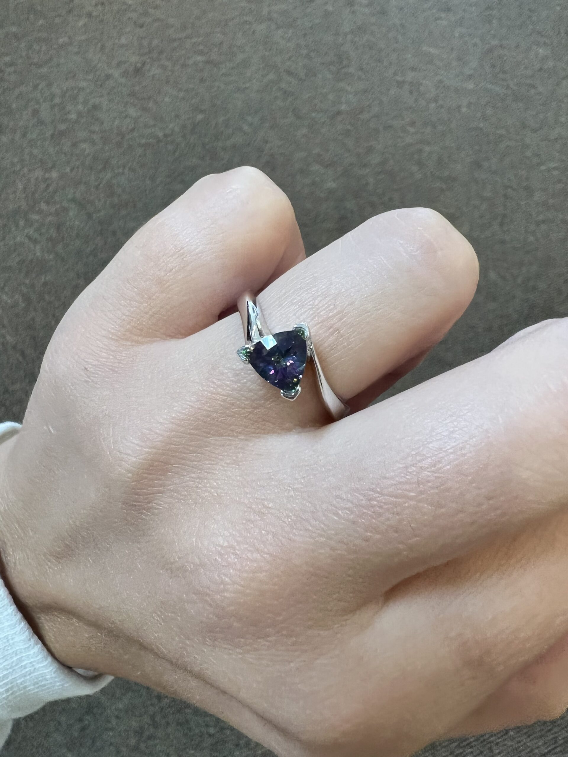 14k White Gold Genuine Mystic Topaz Ring - Image 10