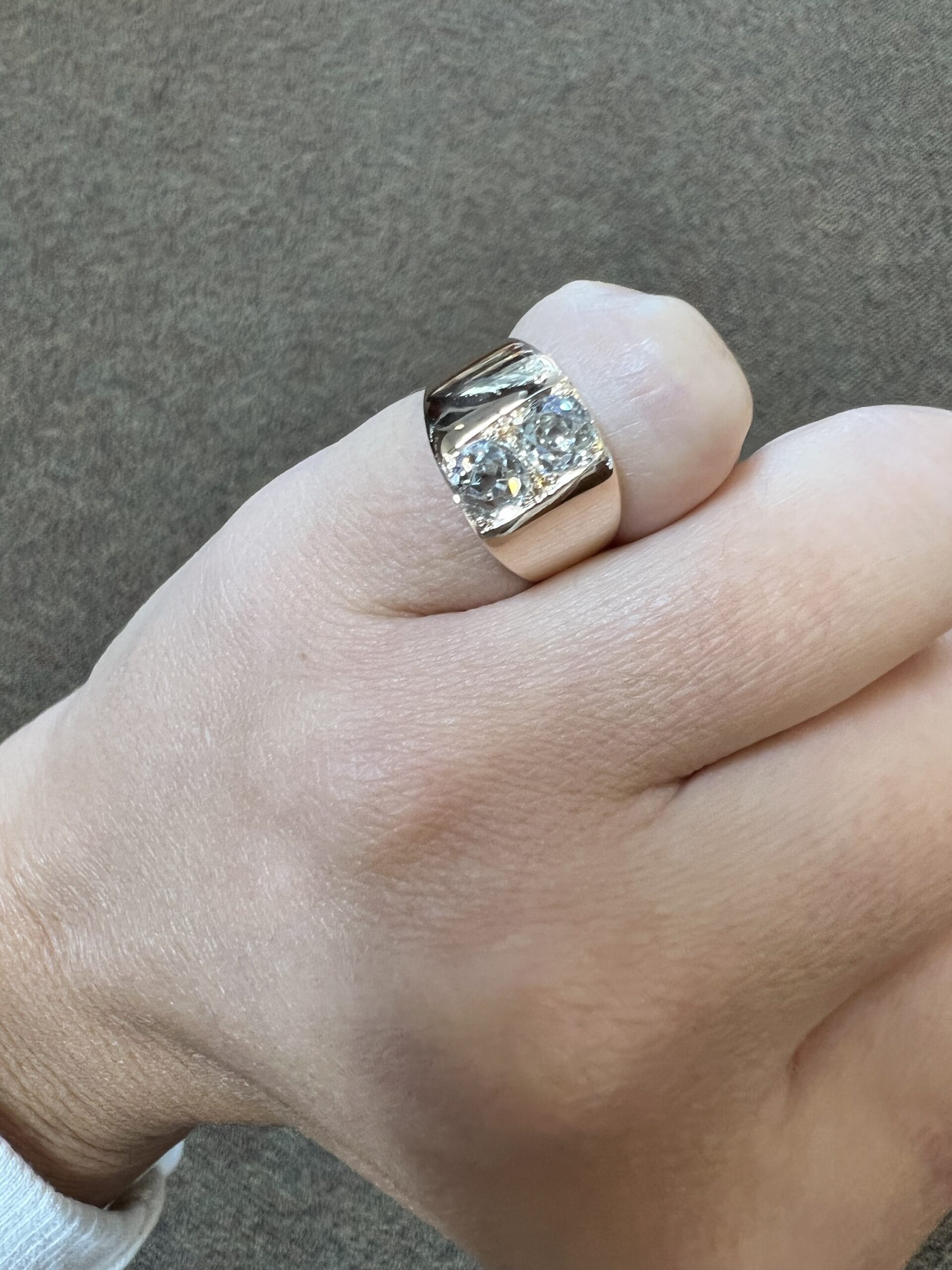 Antique 14k Rose Gold Genuine 1 Cttw Twin Diamond Ring - Image 15