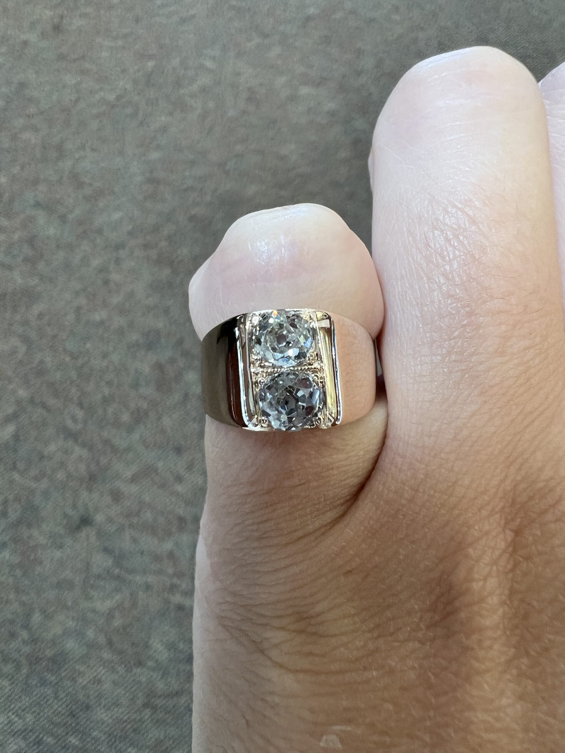 Antique 14k Rose Gold Genuine 1 Cttw Twin Diamond Ring - Image 17