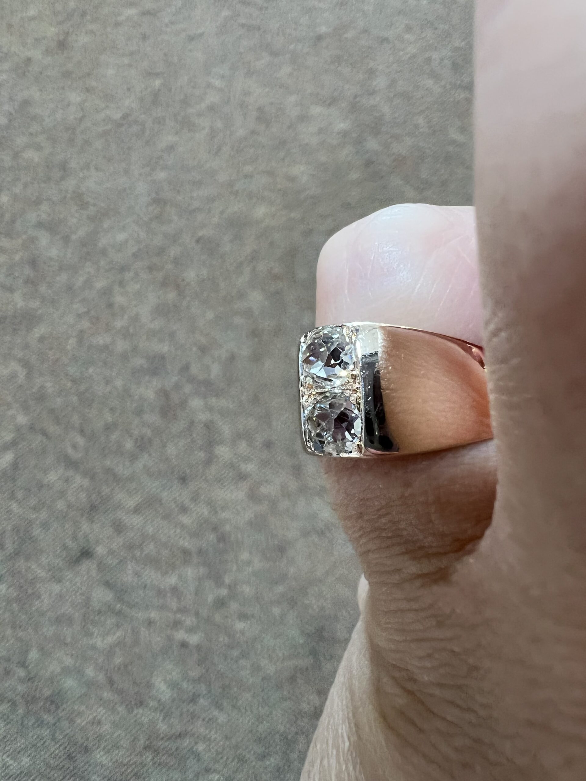 Antique 14k Rose Gold Genuine 1 Cttw Twin Diamond Ring - Image 19