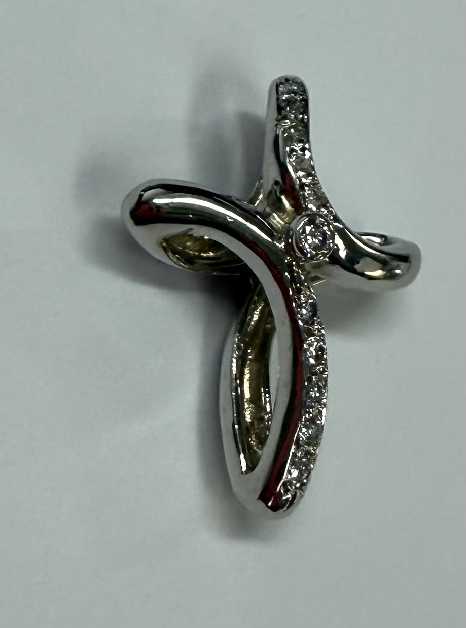 18k White Gold Genuine 1/4 Cttw Round Brilliant Cut Diamond Cross - Image 11