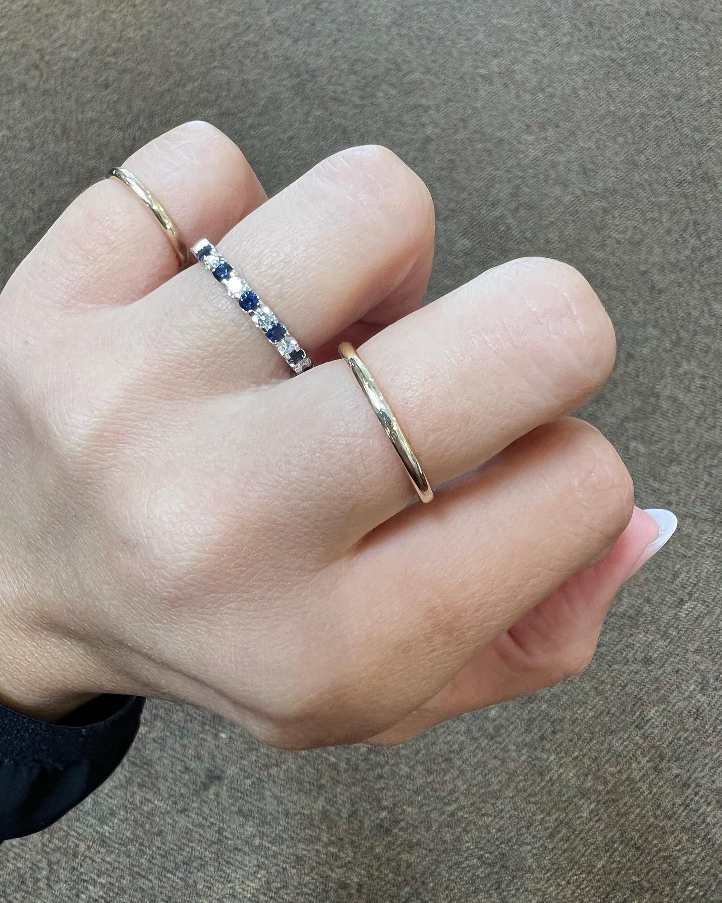 14k White Gold Genuine .37 Cttw Sapphire & .25 Cttw Genuine Round Brilliant Cut Diamond Band - Image 18