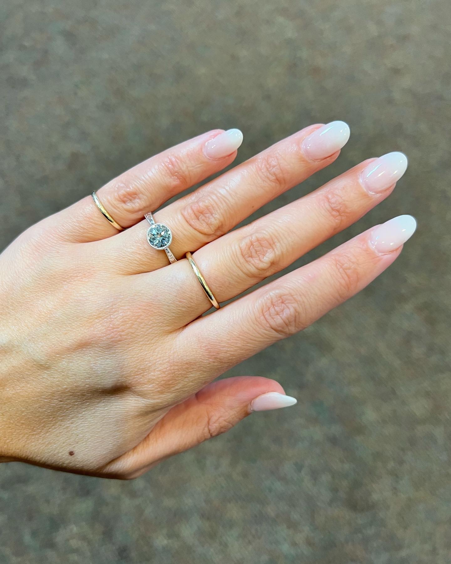 14k White Gold Genuine 1.26 Cttw Aquamarine Bezel Ring With Filigree & Engraving - Image 13