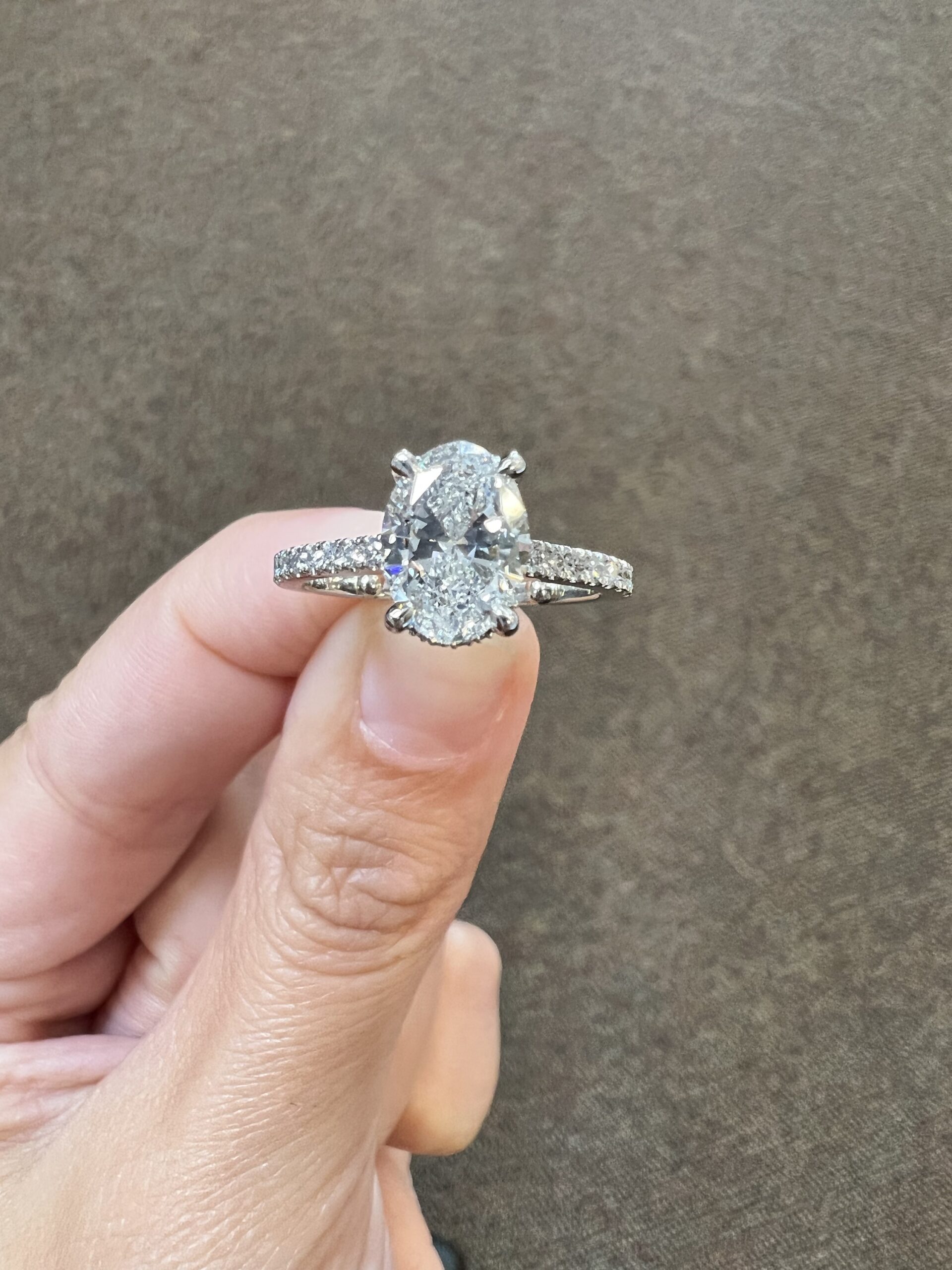 Platinum G.I.A. Certified 1.71 Carat Oval Brilliant Cut Diamond Solitaire - Image 3