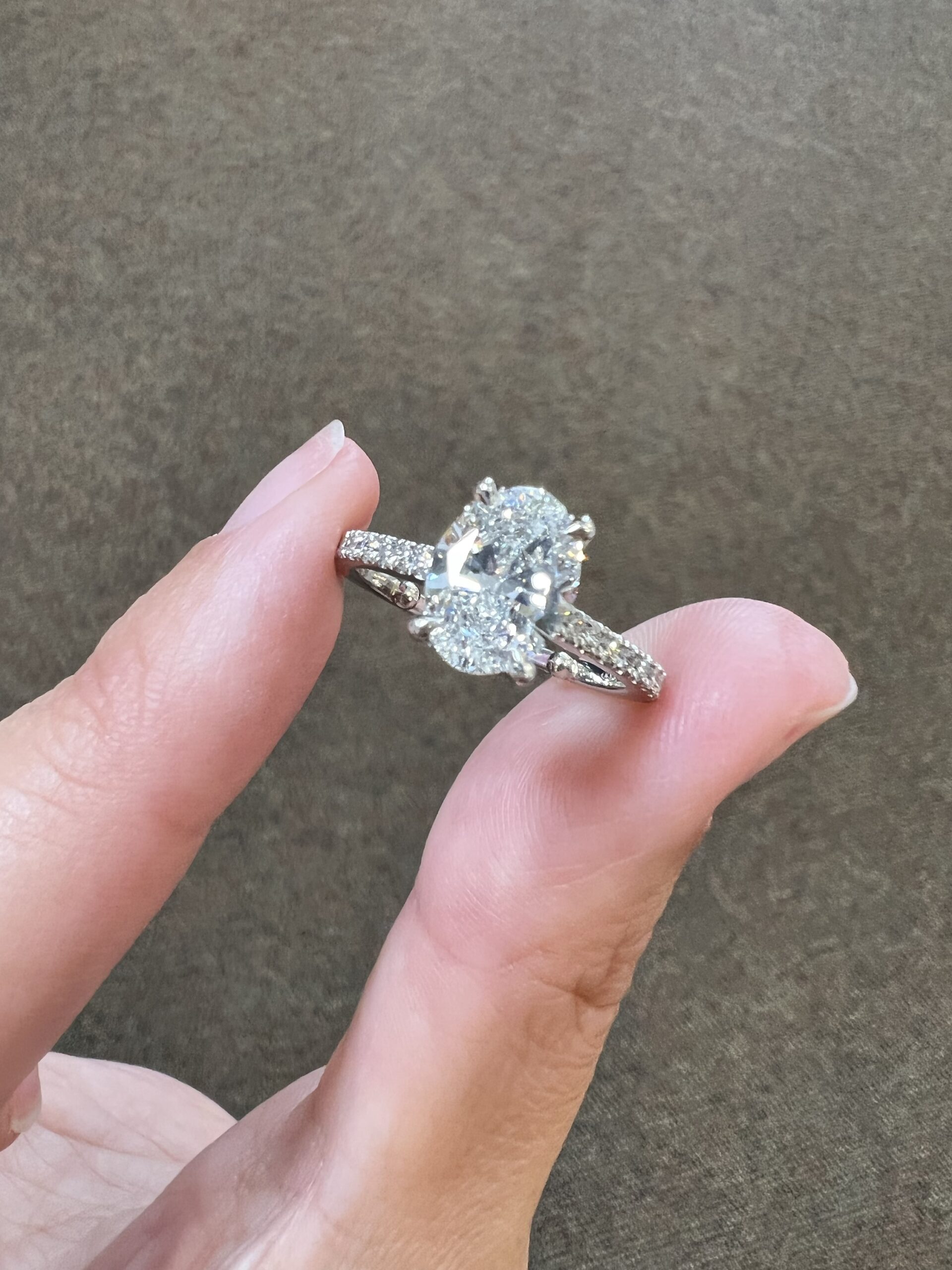 Platinum G.I.A. Certified 1.71 Carat Oval Brilliant Cut Diamond Solitaire - Image 2