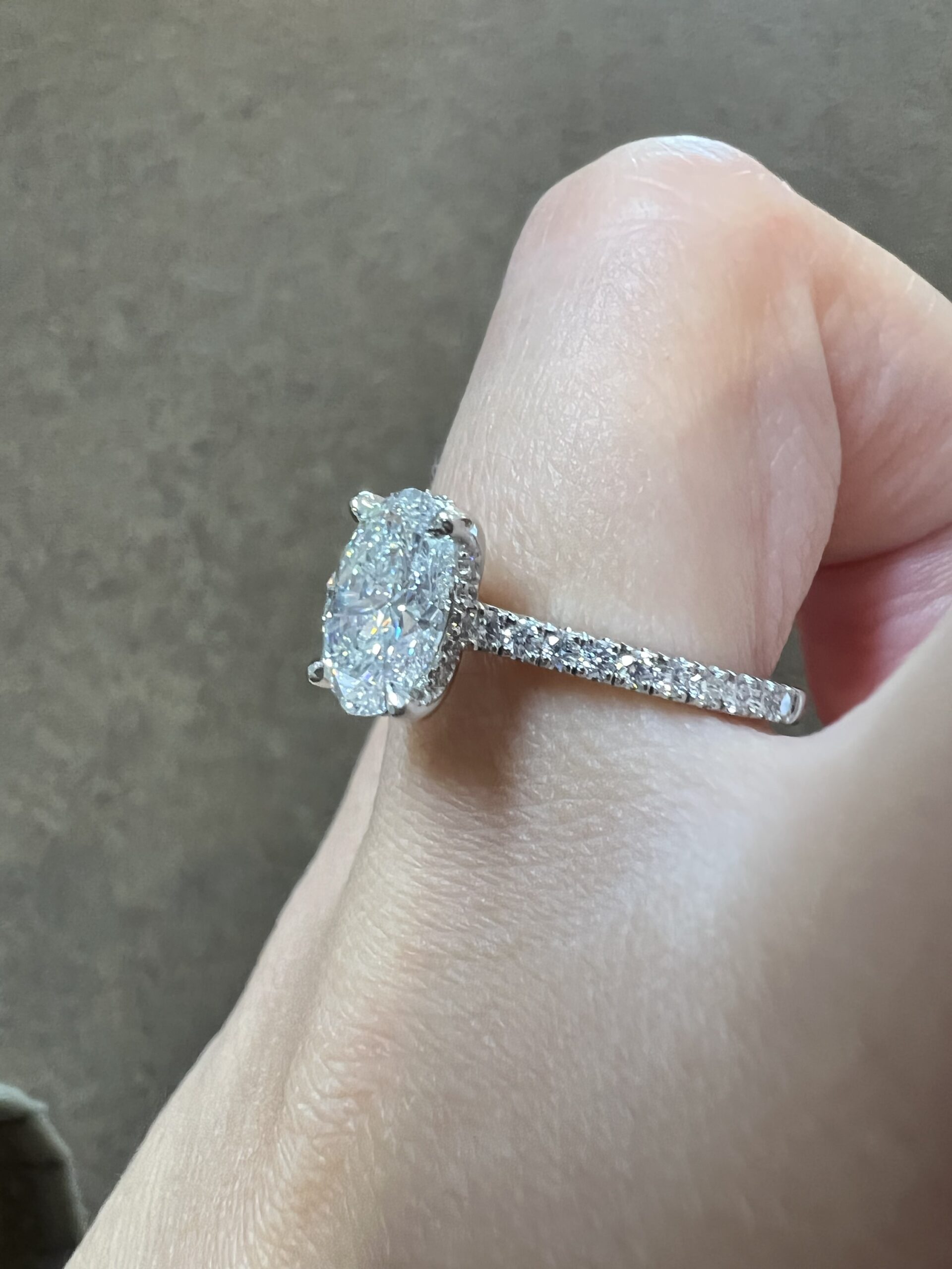 Platinum G.I.A. Certified 1.71 Carat Oval Brilliant Cut Diamond Solitaire - Image 10