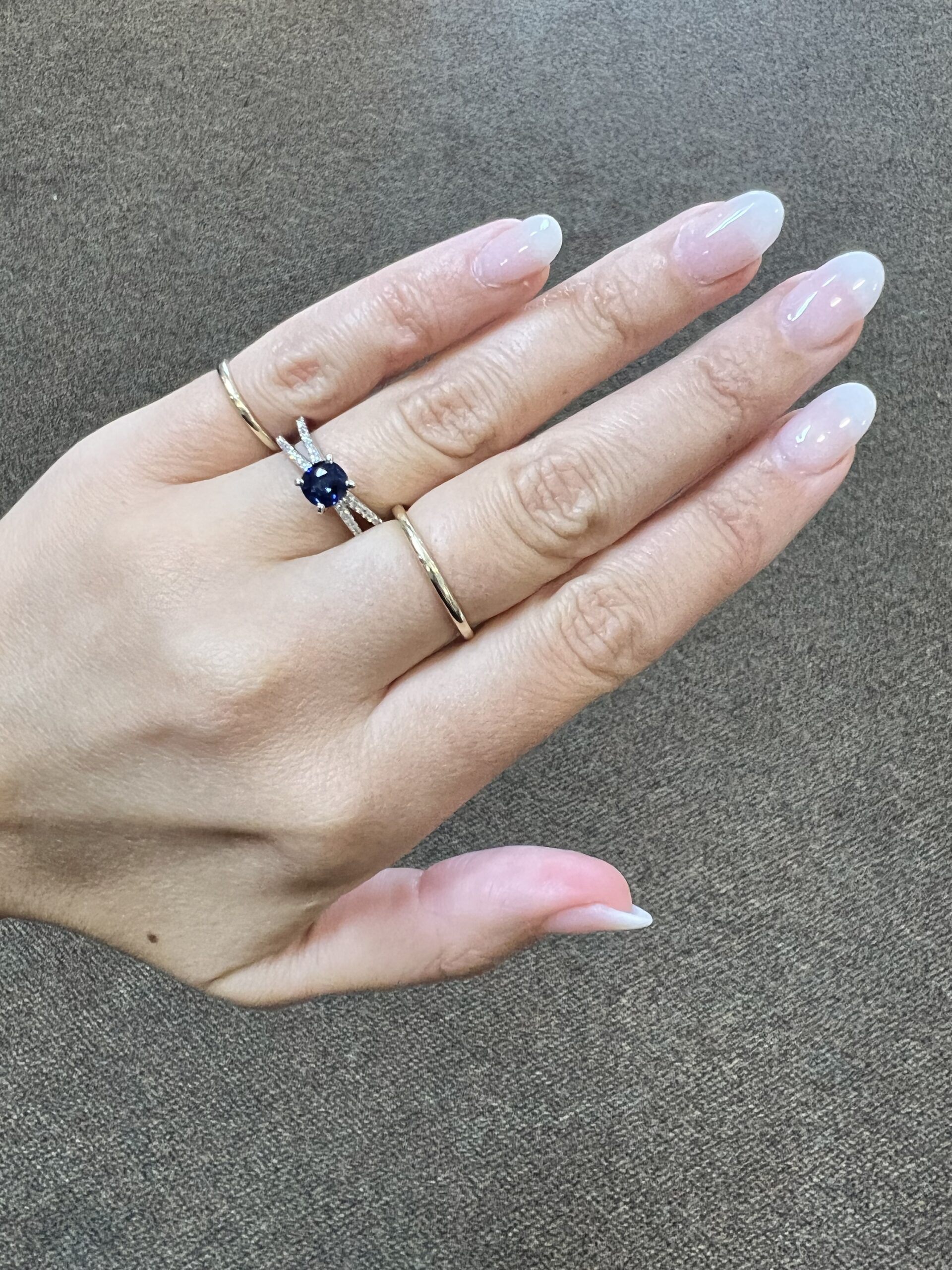 14k White Gold Genuine 1.04 Cttw Ceylon Sapphire & Diamond Ring - Image 11