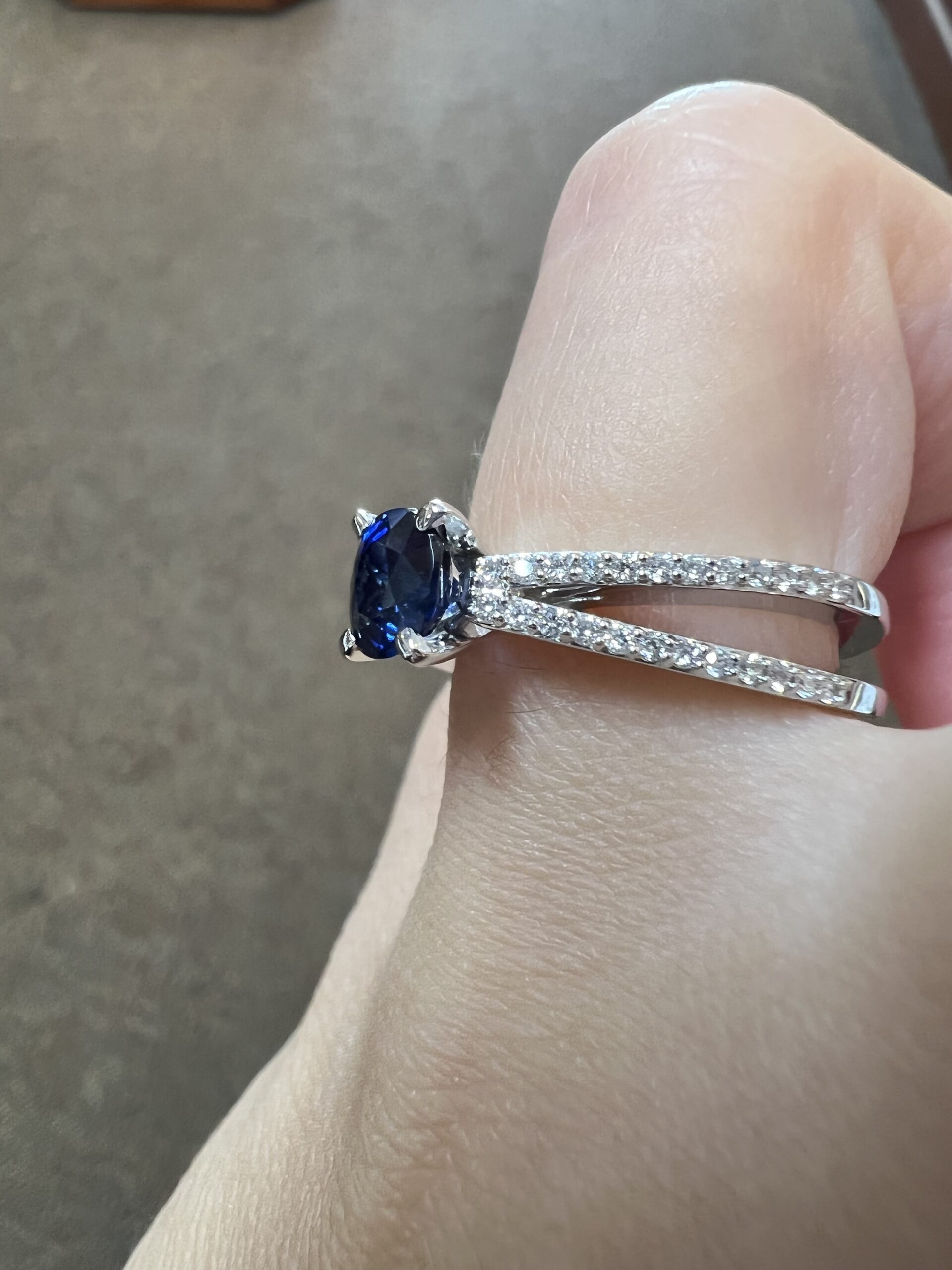 14k White Gold Genuine 1.04 Cttw Ceylon Sapphire & Diamond Ring - Image 16