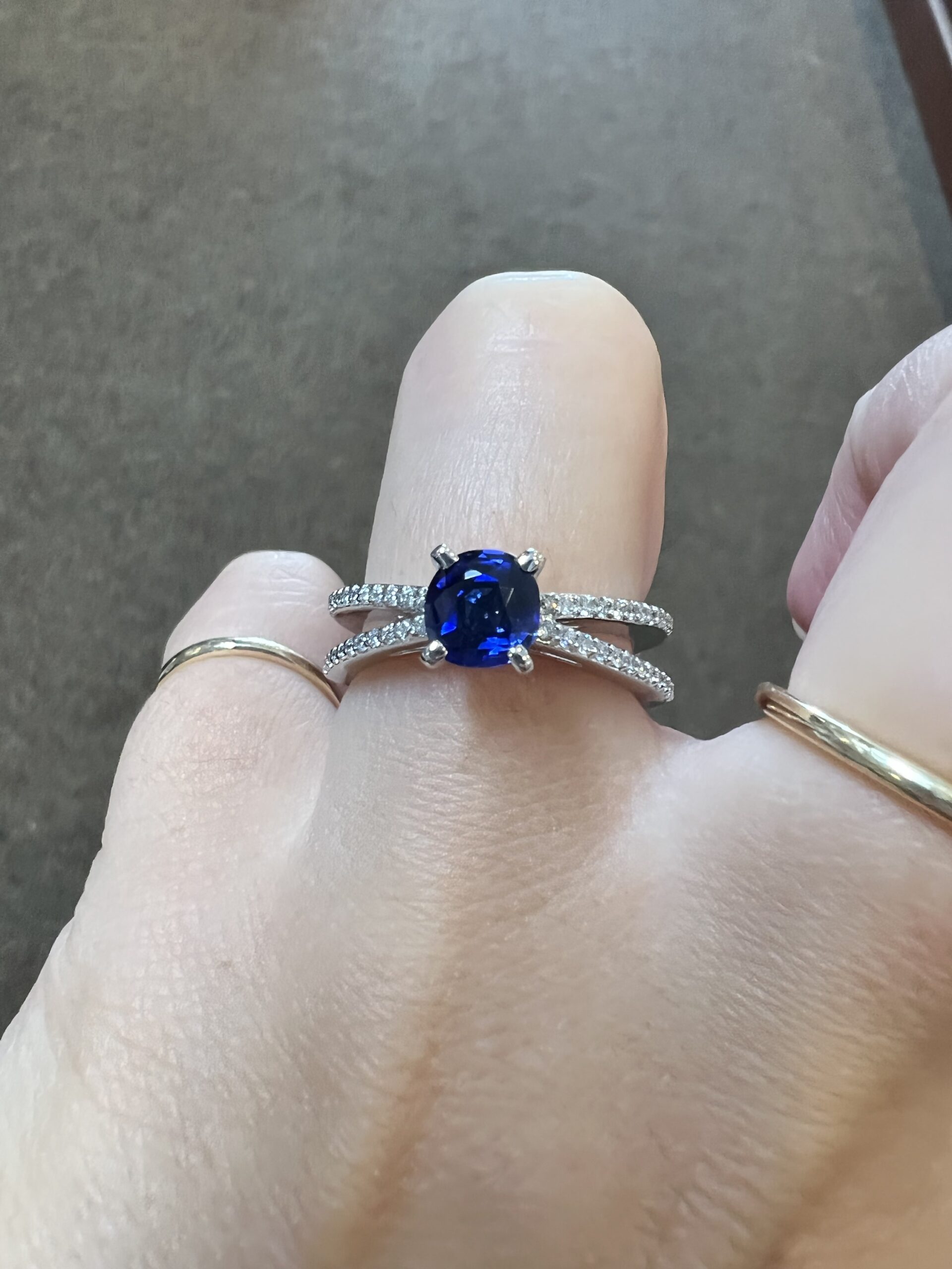 14k White Gold Genuine 1.04 Cttw Ceylon Sapphire & Diamond Ring - Image 20
