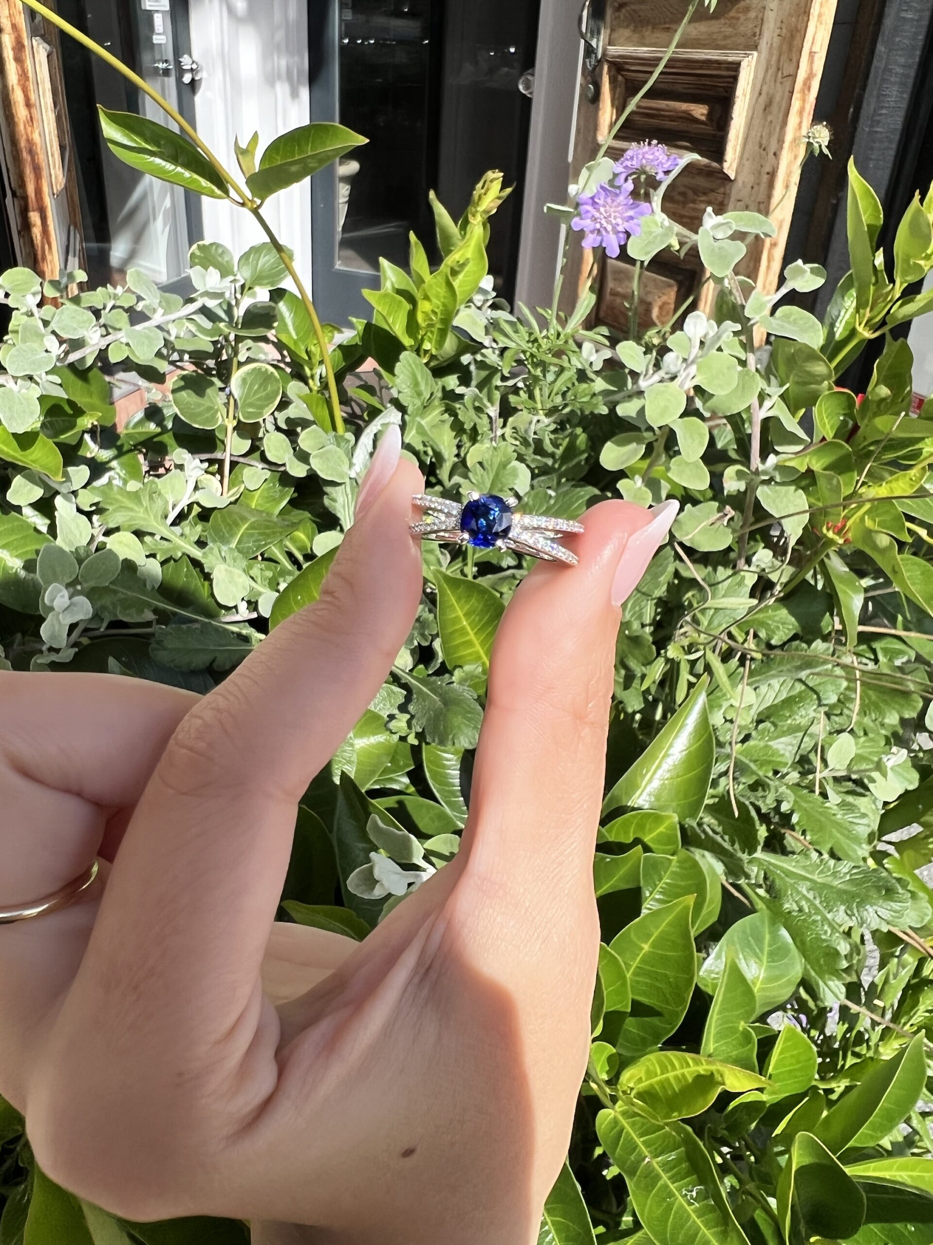 14k White Gold Genuine 1.04 Cttw Ceylon Sapphire & Diamond Ring - Image 23