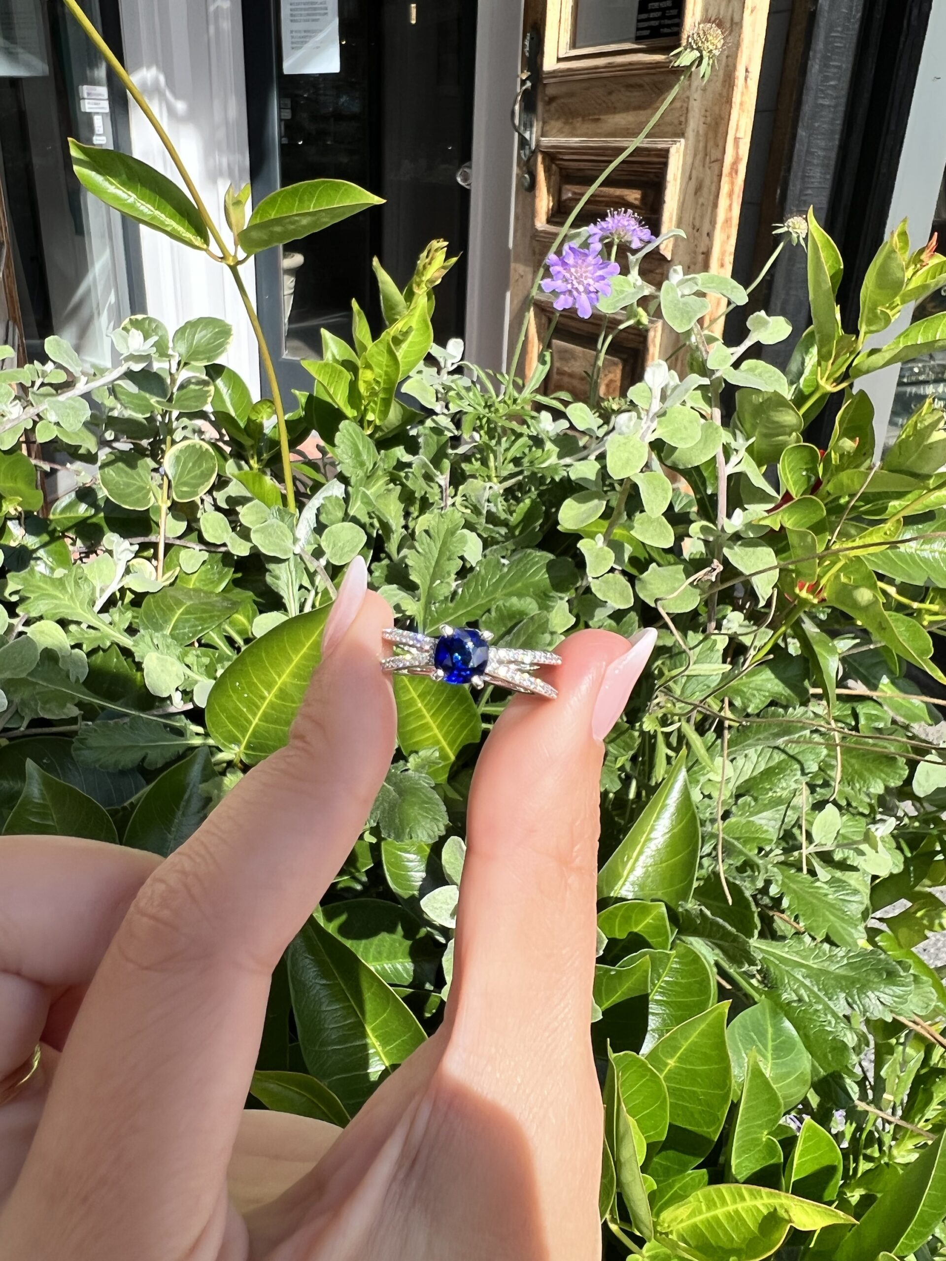 14k White Gold Genuine 1.04 Cttw Ceylon Sapphire & Diamond Ring - Image 25