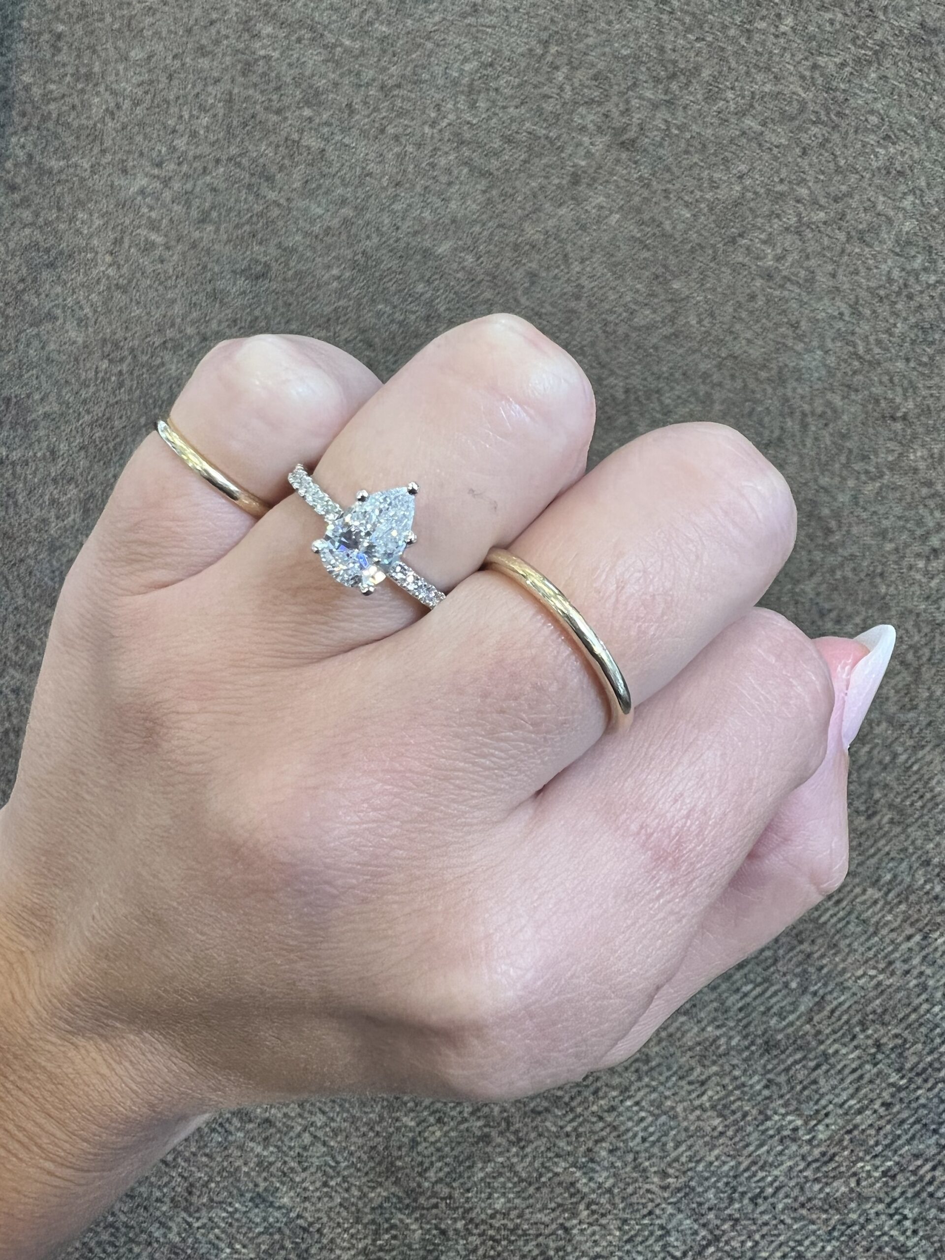 Platinum Genuine 1.21 Carat Pear Brilliant Cut Diamond Solitaire - Image 19