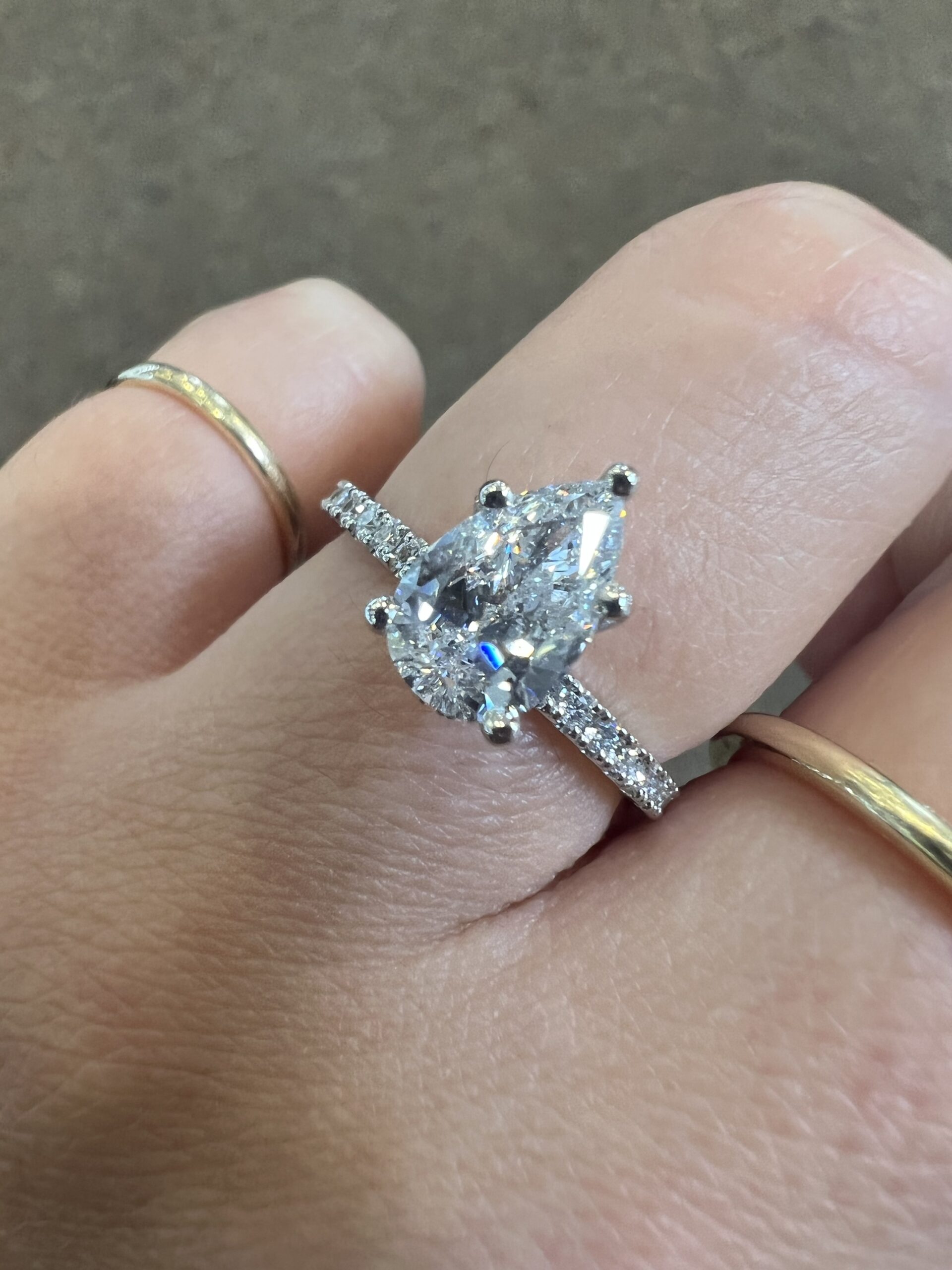 Platinum Genuine 1.21 Carat Pear Brilliant Cut Diamond Solitaire - Image 16