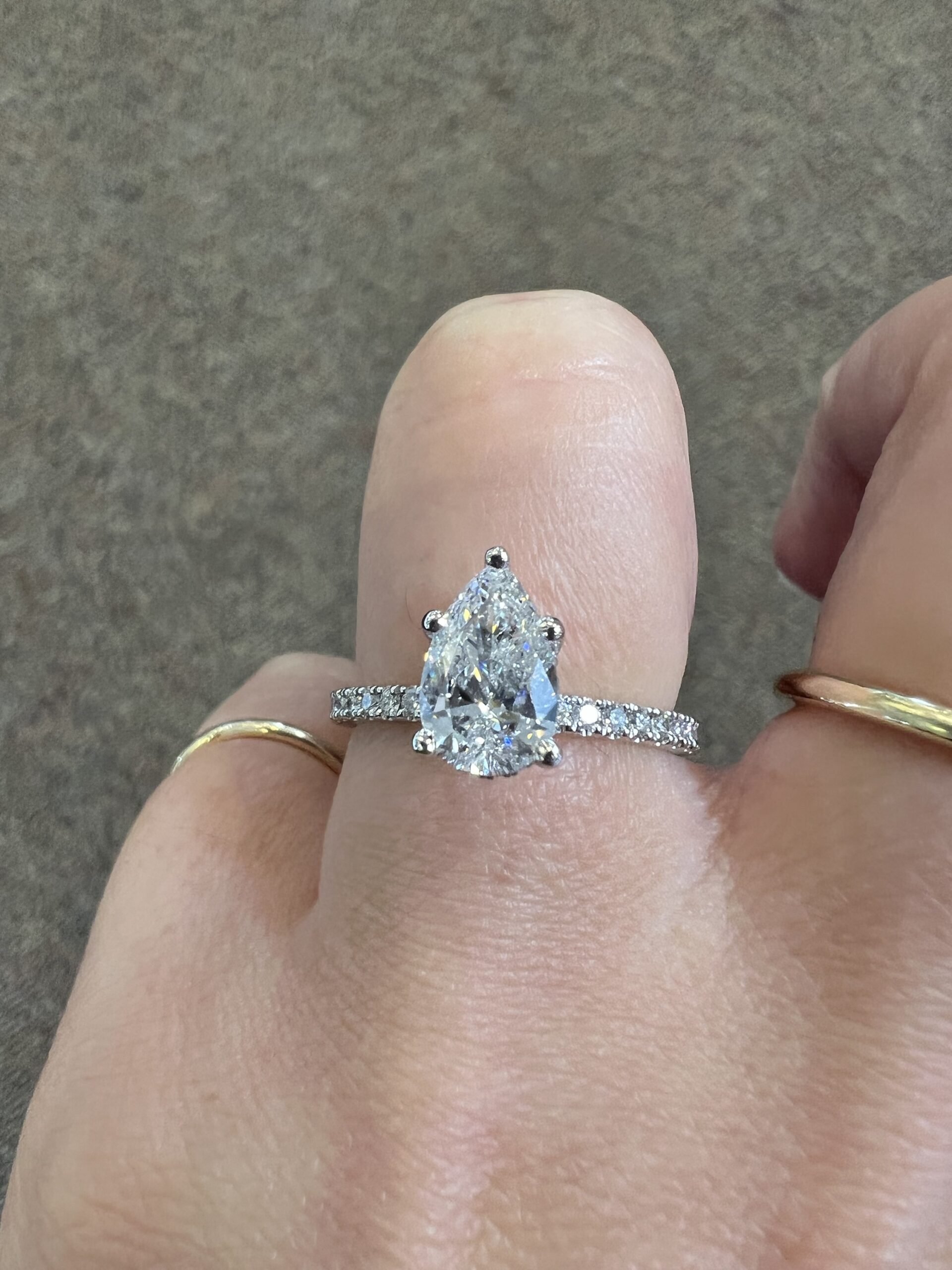 Platinum Genuine 1.21 Carat Pear Brilliant Cut Diamond Solitaire - Image 12