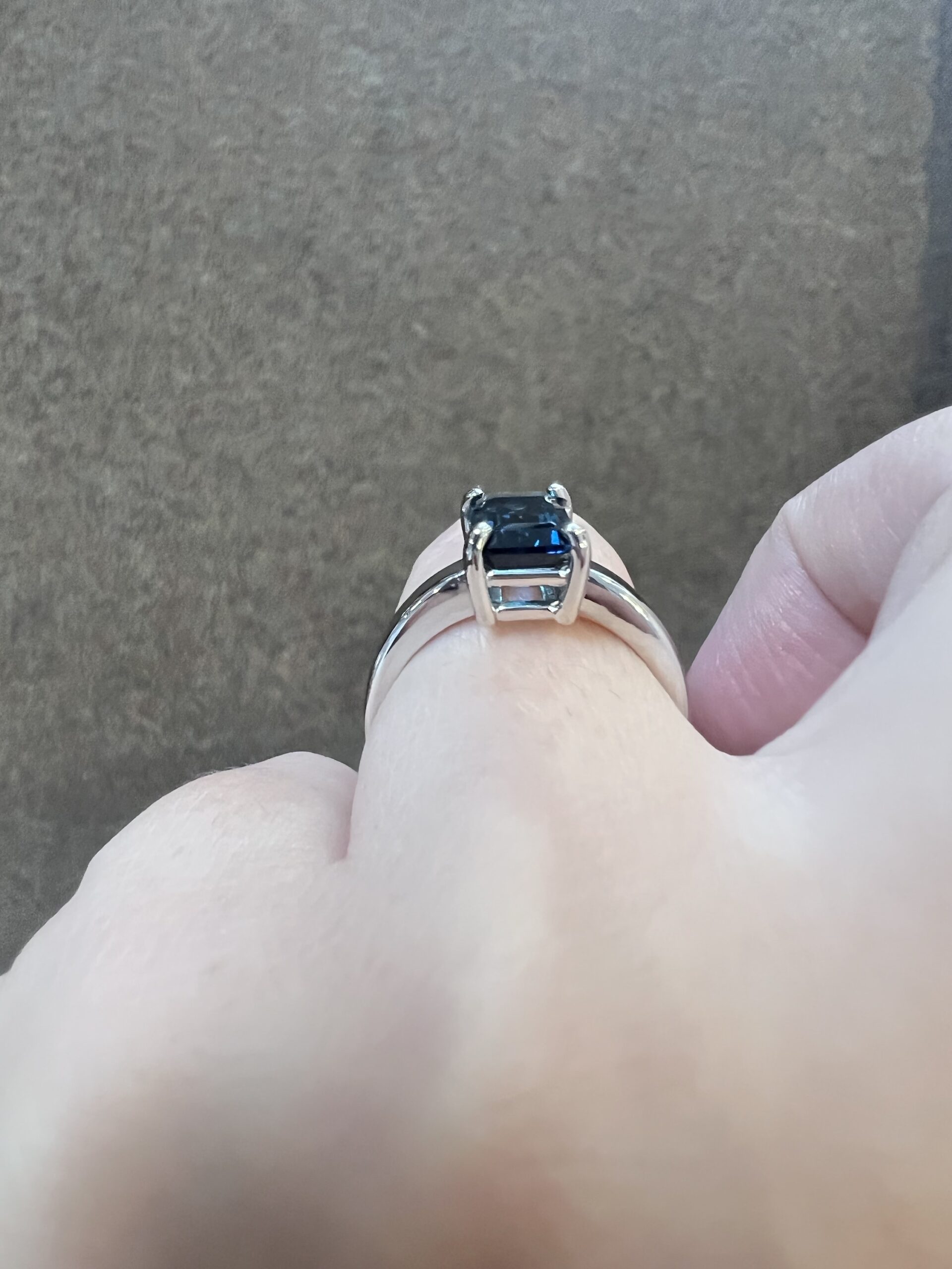 14k White Gold Genuine Emerald Cut 2.02 Cttw Blue Green Tourmaline Ring - Image 11