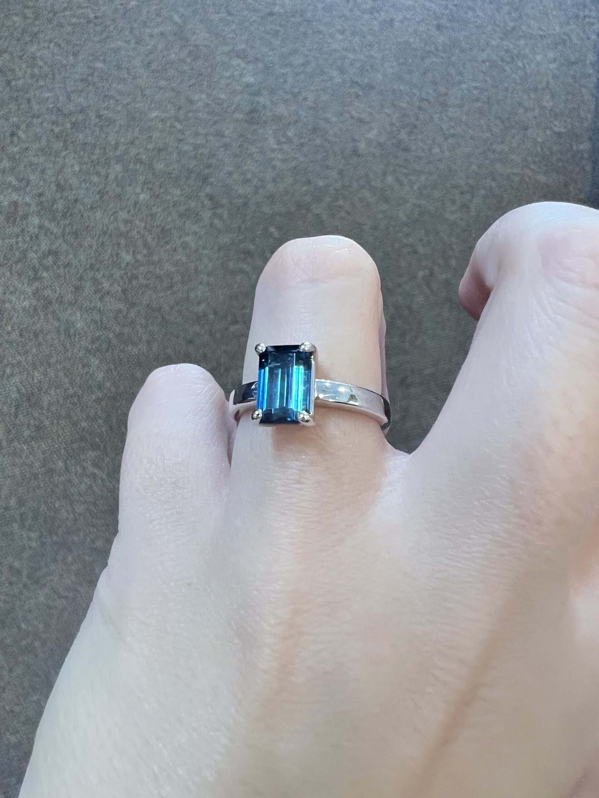 14k White Gold Genuine Emerald Cut 2.02 Cttw Blue Green Tourmaline Ring - Image 12