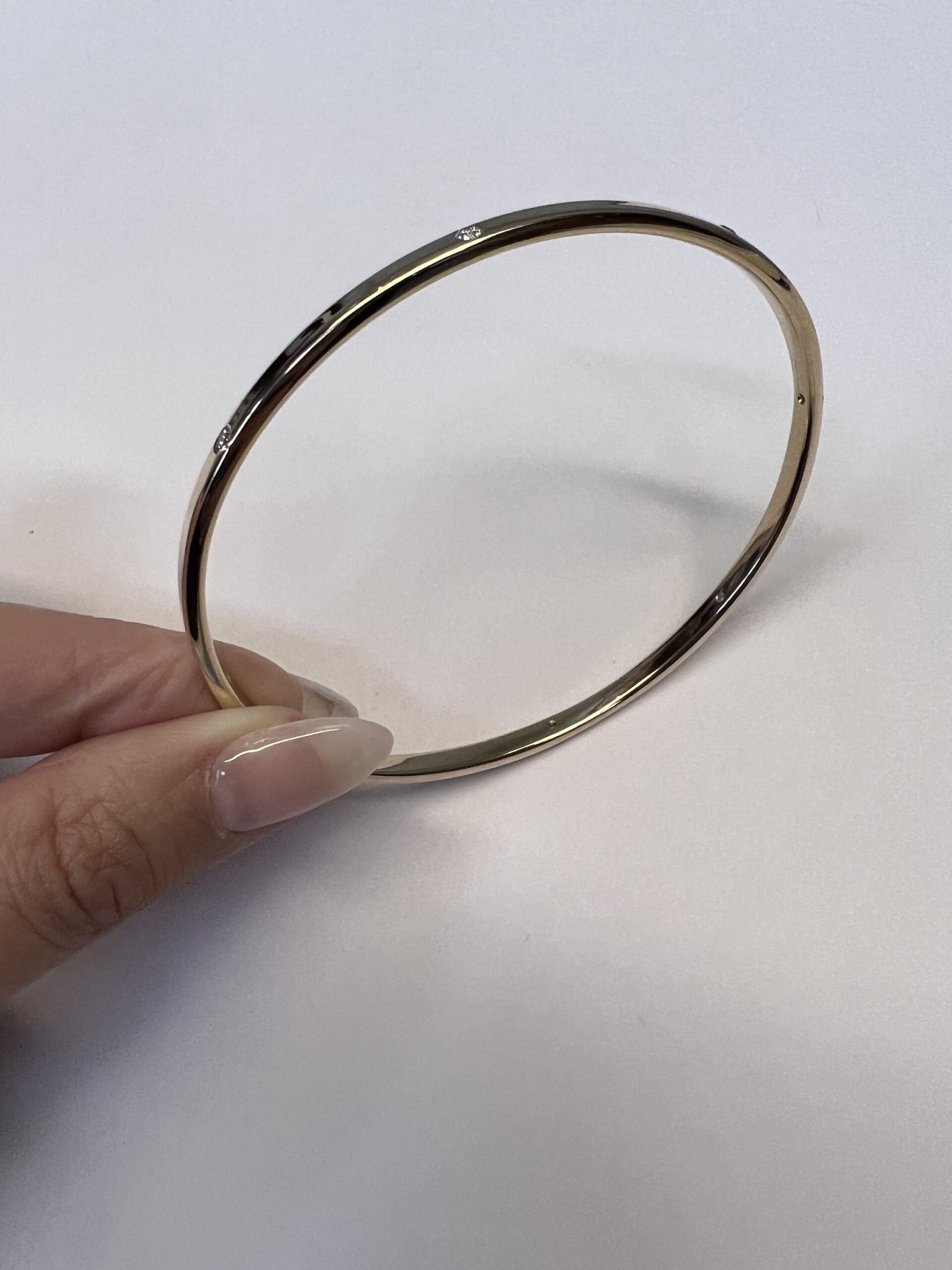 14k Yellow Gold Solid Slip-On Genuine .40 Cttw Round Brilliant Cut Diamond Bangle Bracelet - Image 12