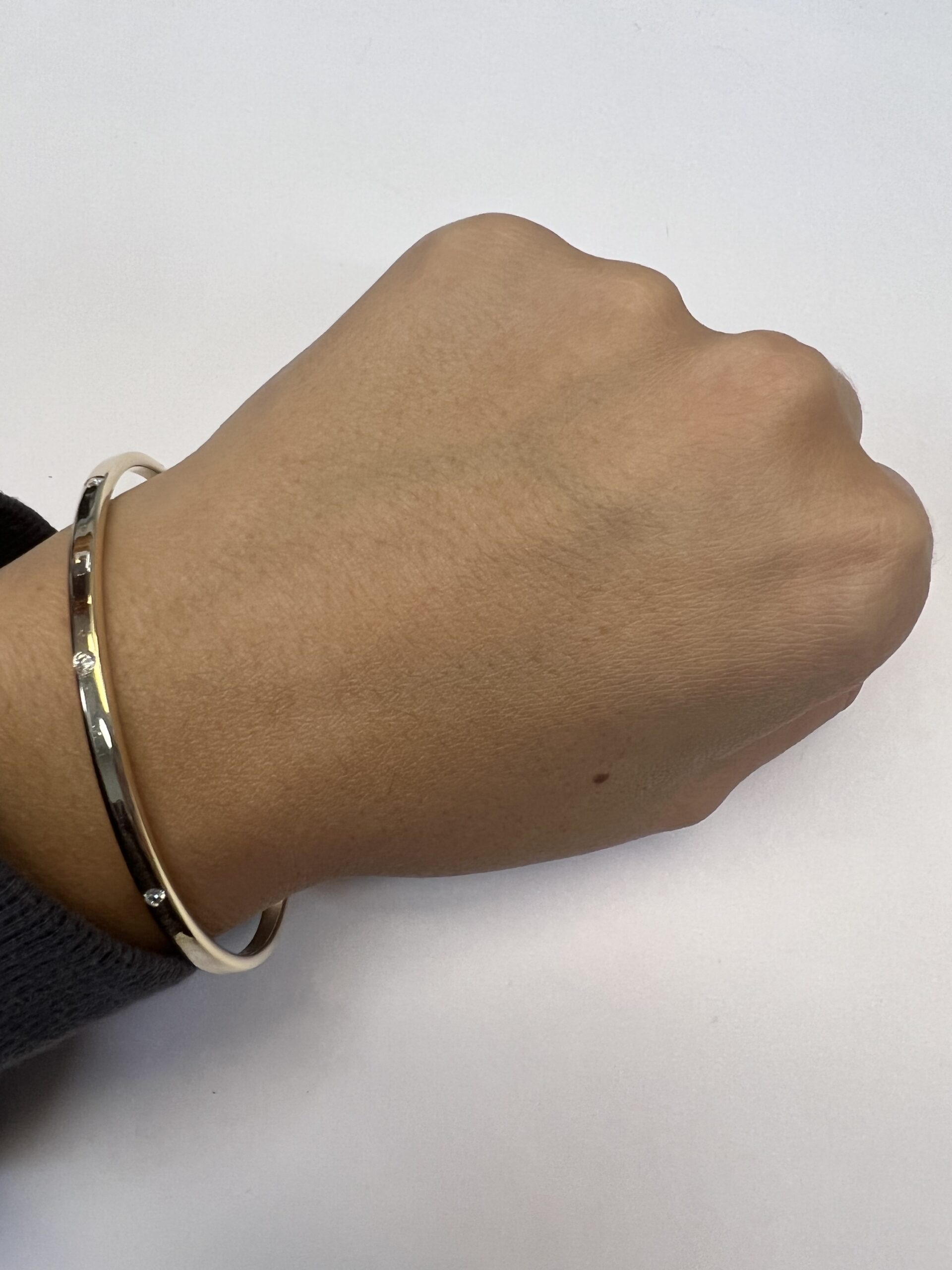 14k Yellow Gold Solid Slip-On Genuine .40 Cttw Round Brilliant Cut Diamond Bangle Bracelet - Image 13