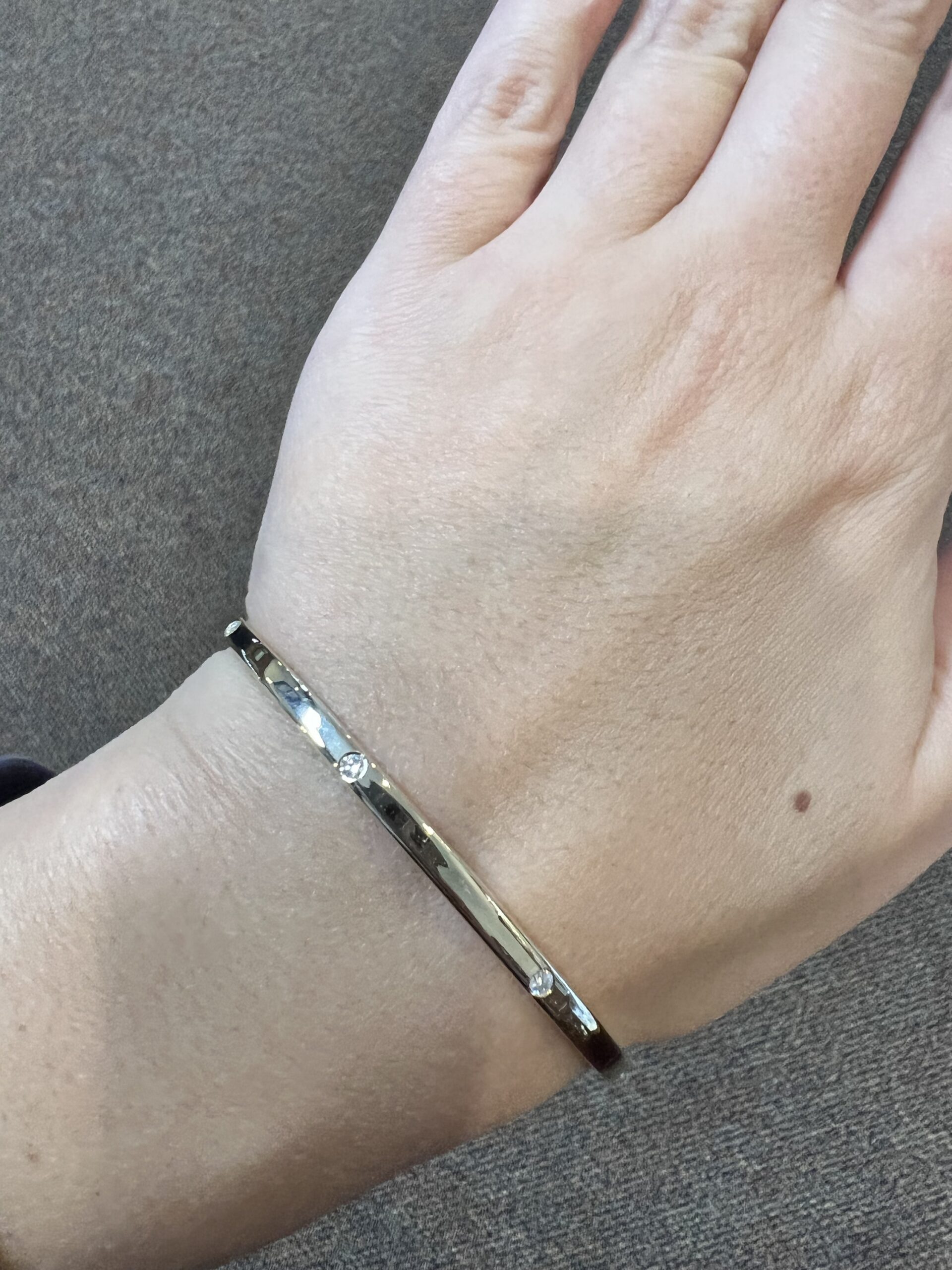 14k Yellow Gold Solid Slip-On Genuine .40 Cttw Round Brilliant Cut Diamond Bangle Bracelet - Image 19