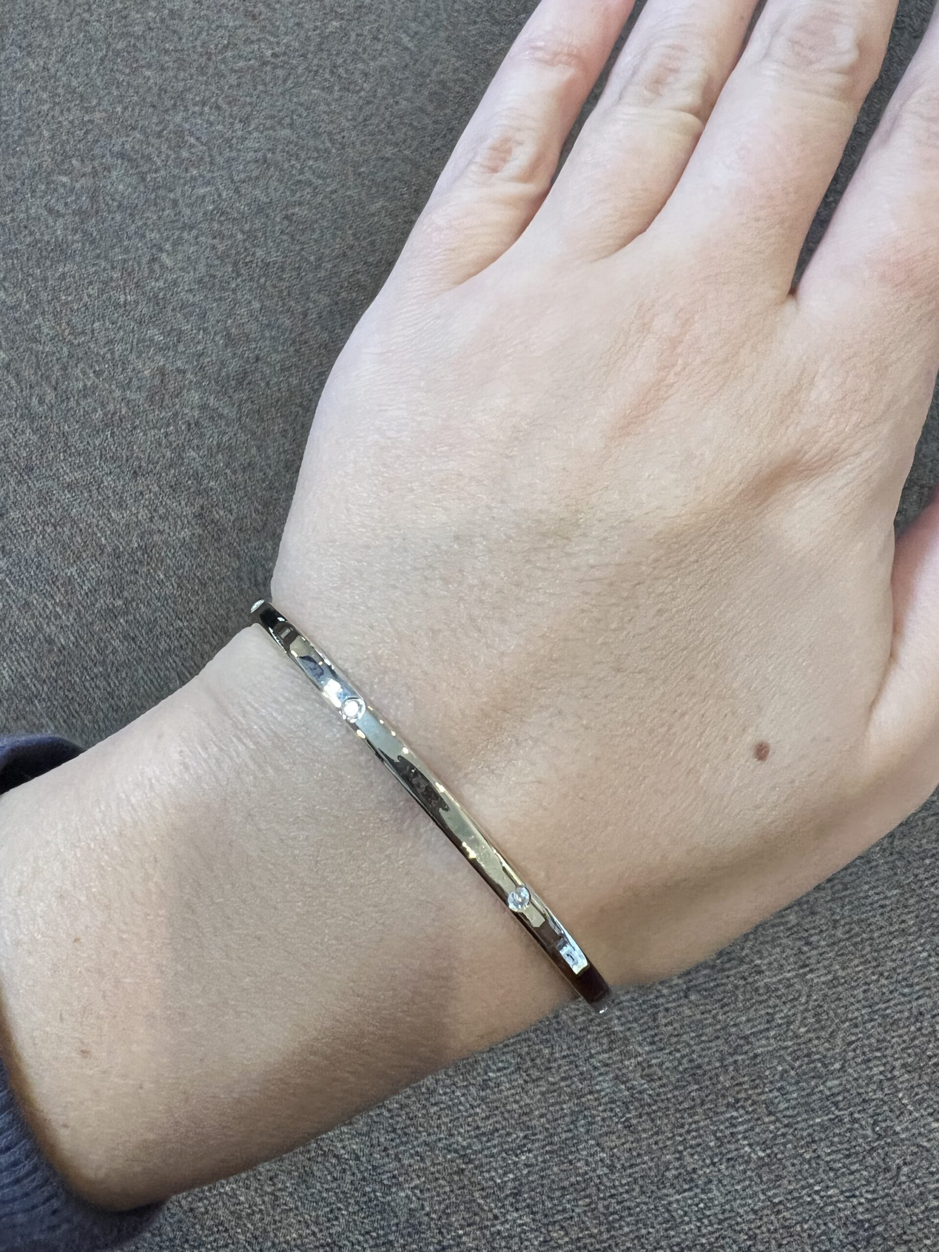 14k Yellow Gold Solid Slip-On Genuine .40 Cttw Round Brilliant Cut Diamond Bangle Bracelet - Image 20