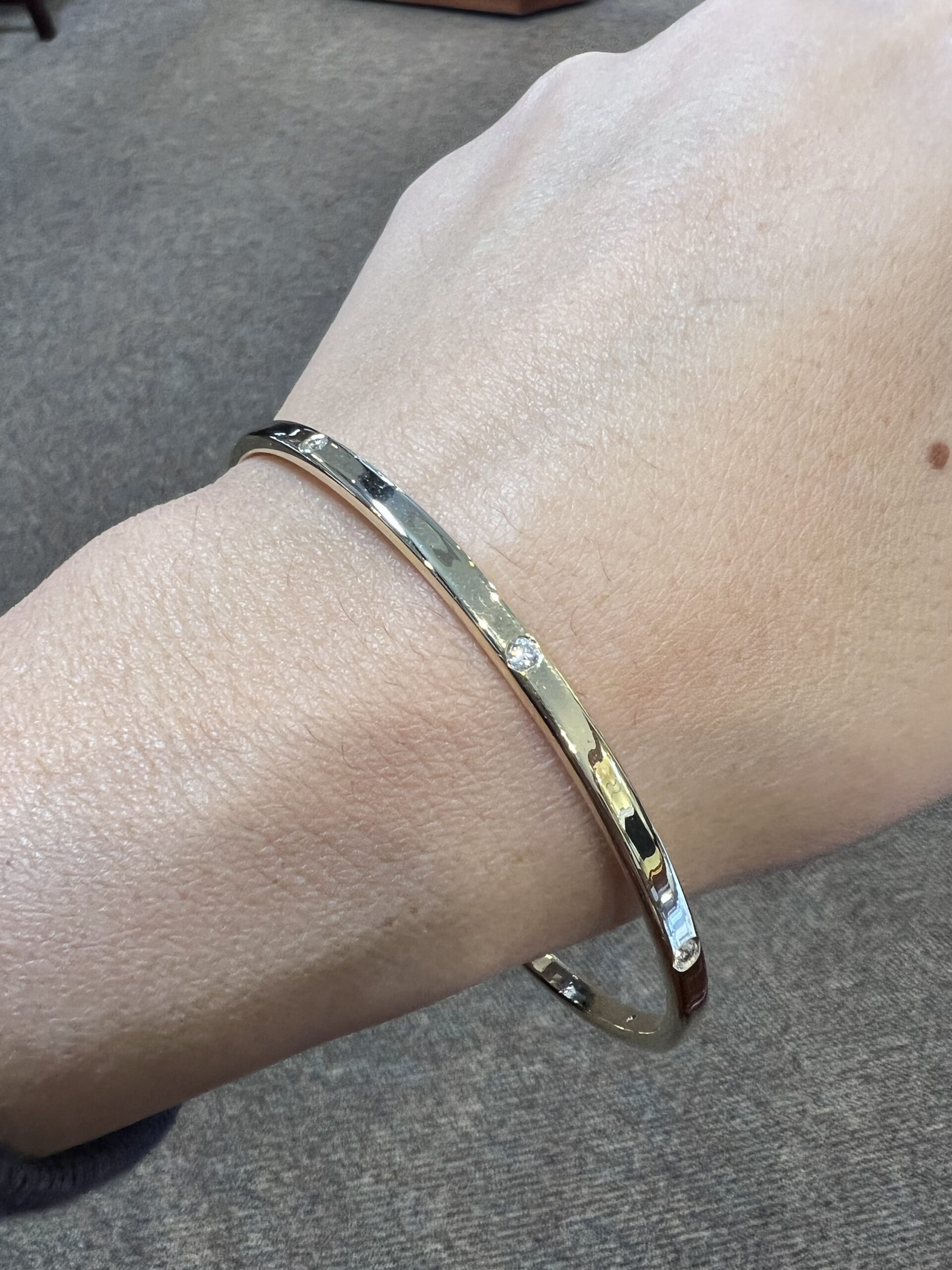 14k Yellow Gold Solid Slip-On Genuine .40 Cttw Round Brilliant Cut Diamond Bangle Bracelet - Image 22