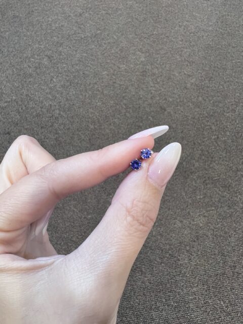 14k White Gold Genuine 3.5 MM Tanzanite Stud Earrings