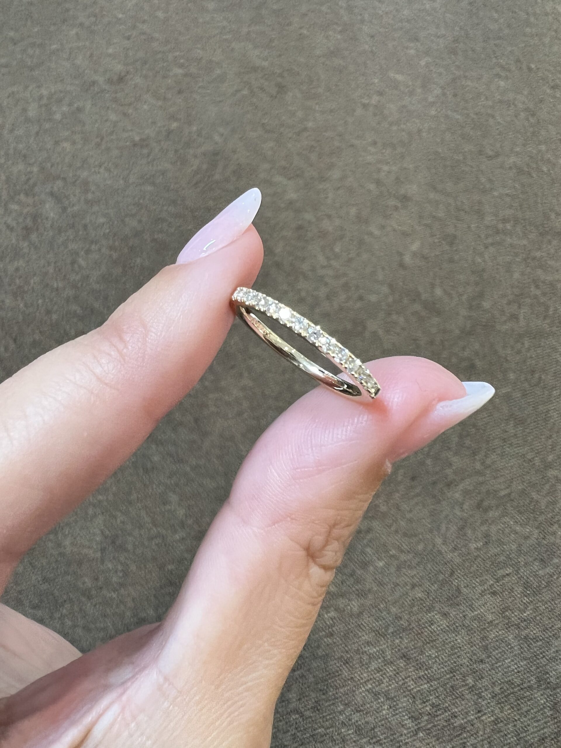 14k Yellow Gold Genuine 1/4 Cttw Round Brilliant Cut Diamond Low-Profile Band - Image 3