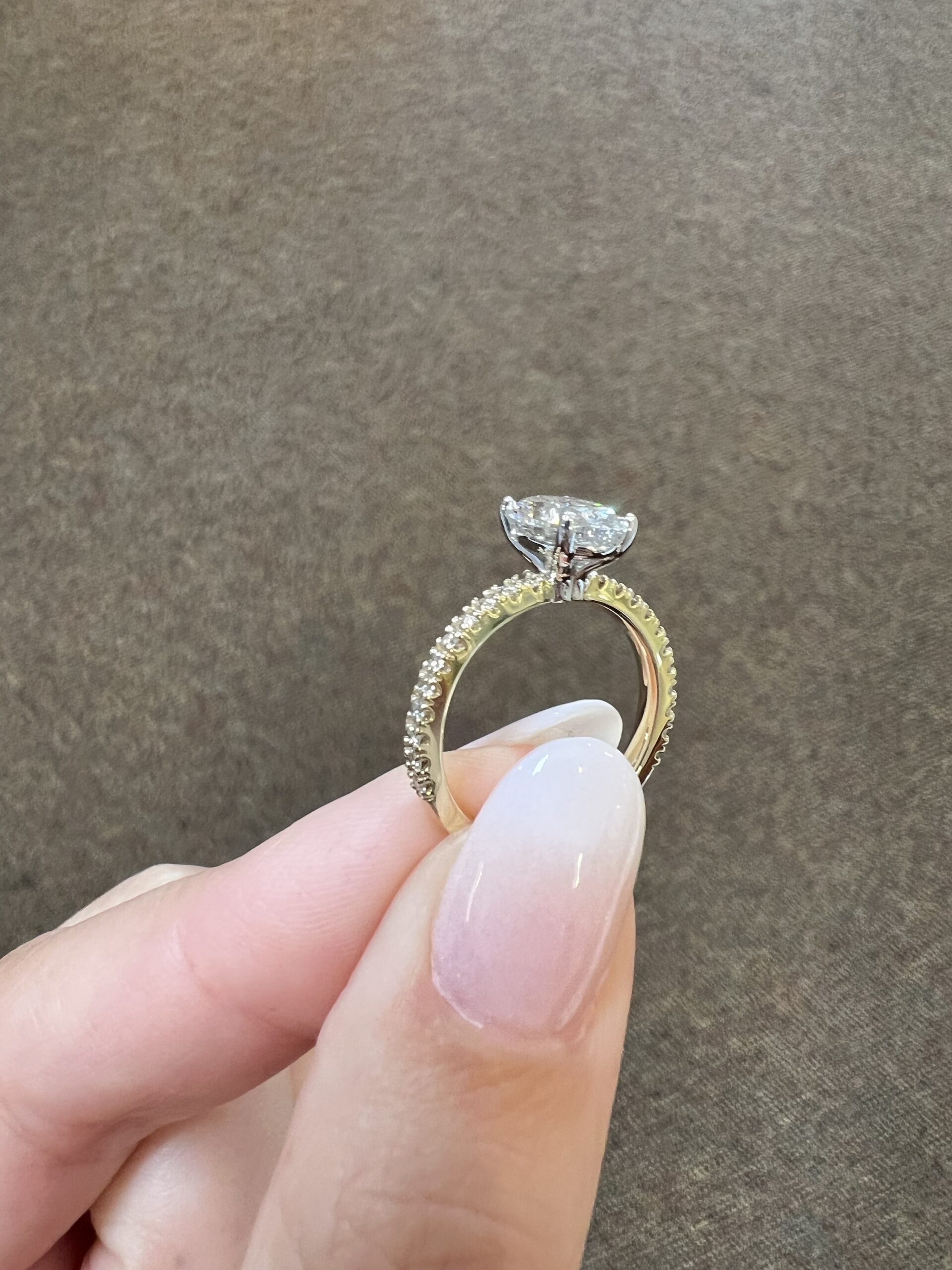 Custom Made 14k 2tone 1.40 Cttw Lab Grown Oval Brilliant Cut Diamond Solitiare - Image 5