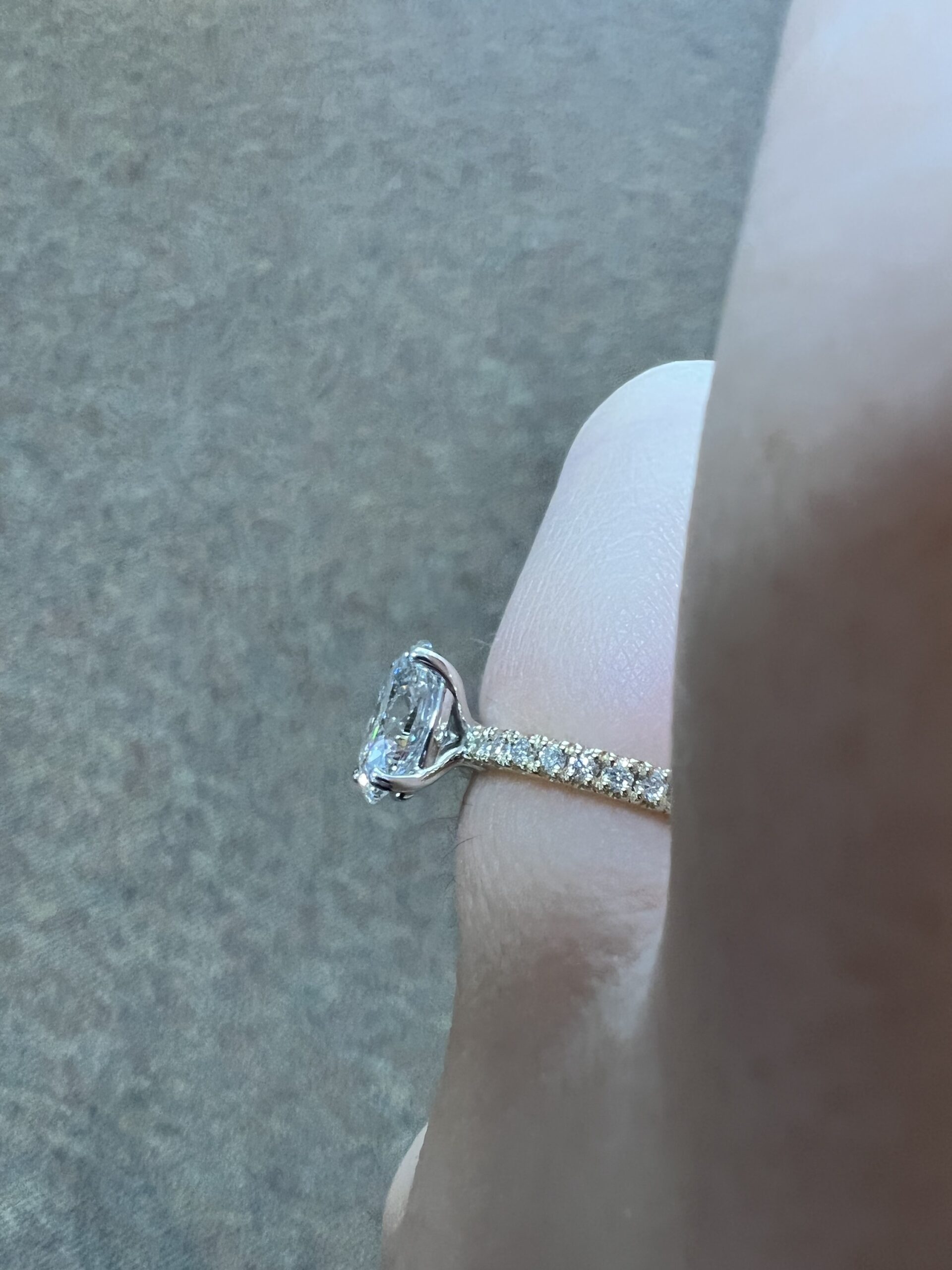 Custom Made 14k 2tone 1.40 Cttw Lab Grown Oval Brilliant Cut Diamond Solitiare - Image 8