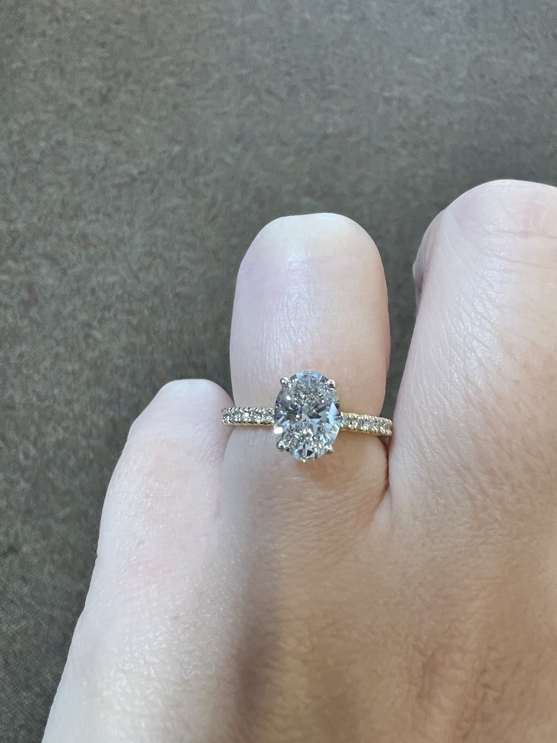 Custom Made 14k 2tone 1.40 Cttw Lab Grown Oval Brilliant Cut Diamond Solitiare - Image 9