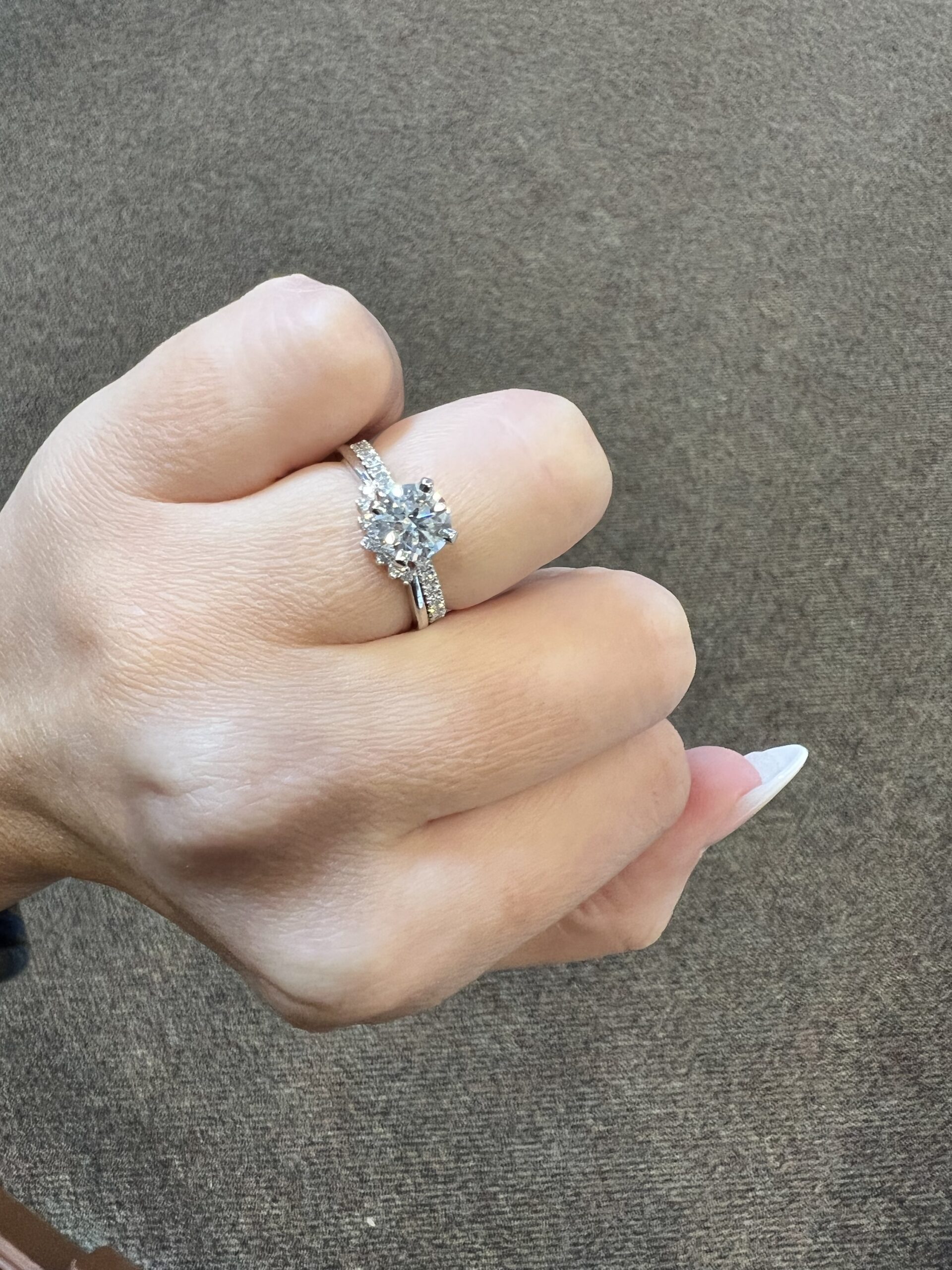 14k White Gold Genuine .14 Cttw Round Brilliant Cut Diamond Curved Band - Image 9