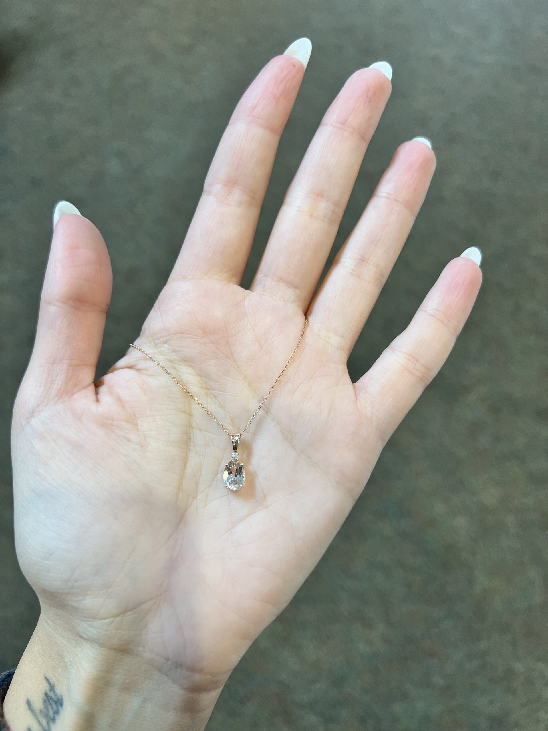 14k Rose Gold Genuine .76 Cttw Morganite & Diamond Basket Set Pendant - Image 15