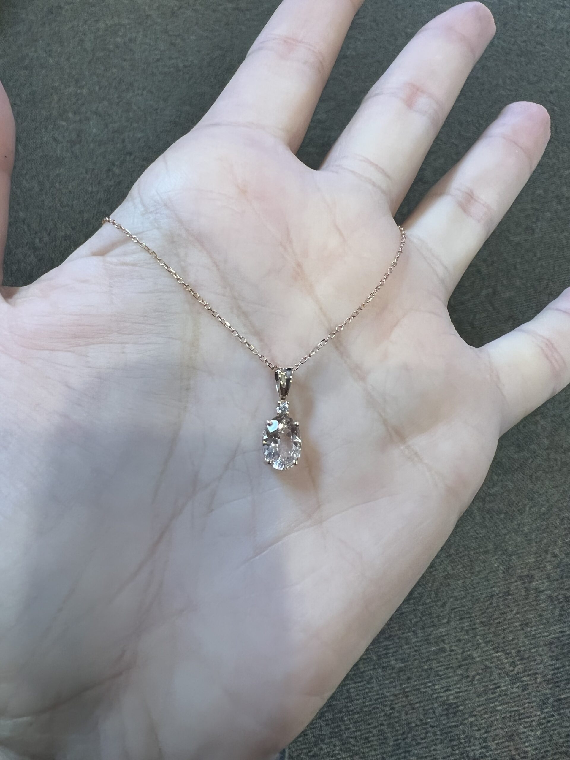 14k Rose Gold Genuine .76 Cttw Morganite & Diamond Basket Set Pendant - Image 7