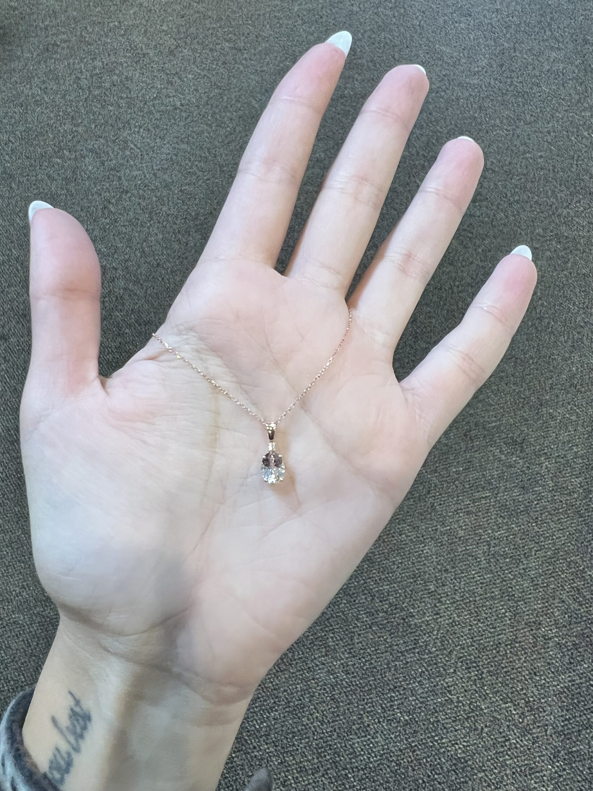 14k Rose Gold Genuine .76 Cttw Morganite & Diamond Basket Set Pendant - Image 6