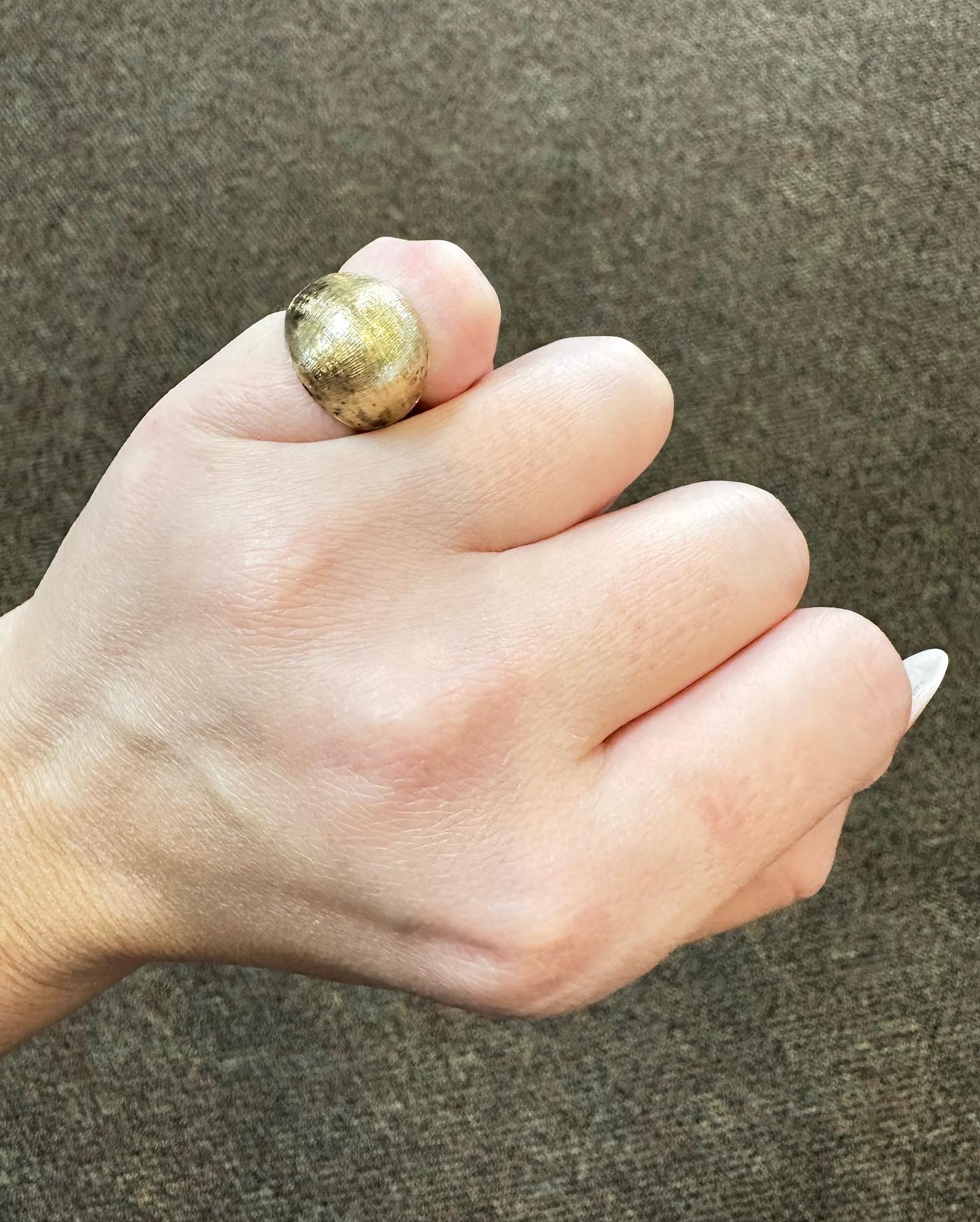 Vintage 14k Yellow Gold Domed Pinky Ring - Image 12