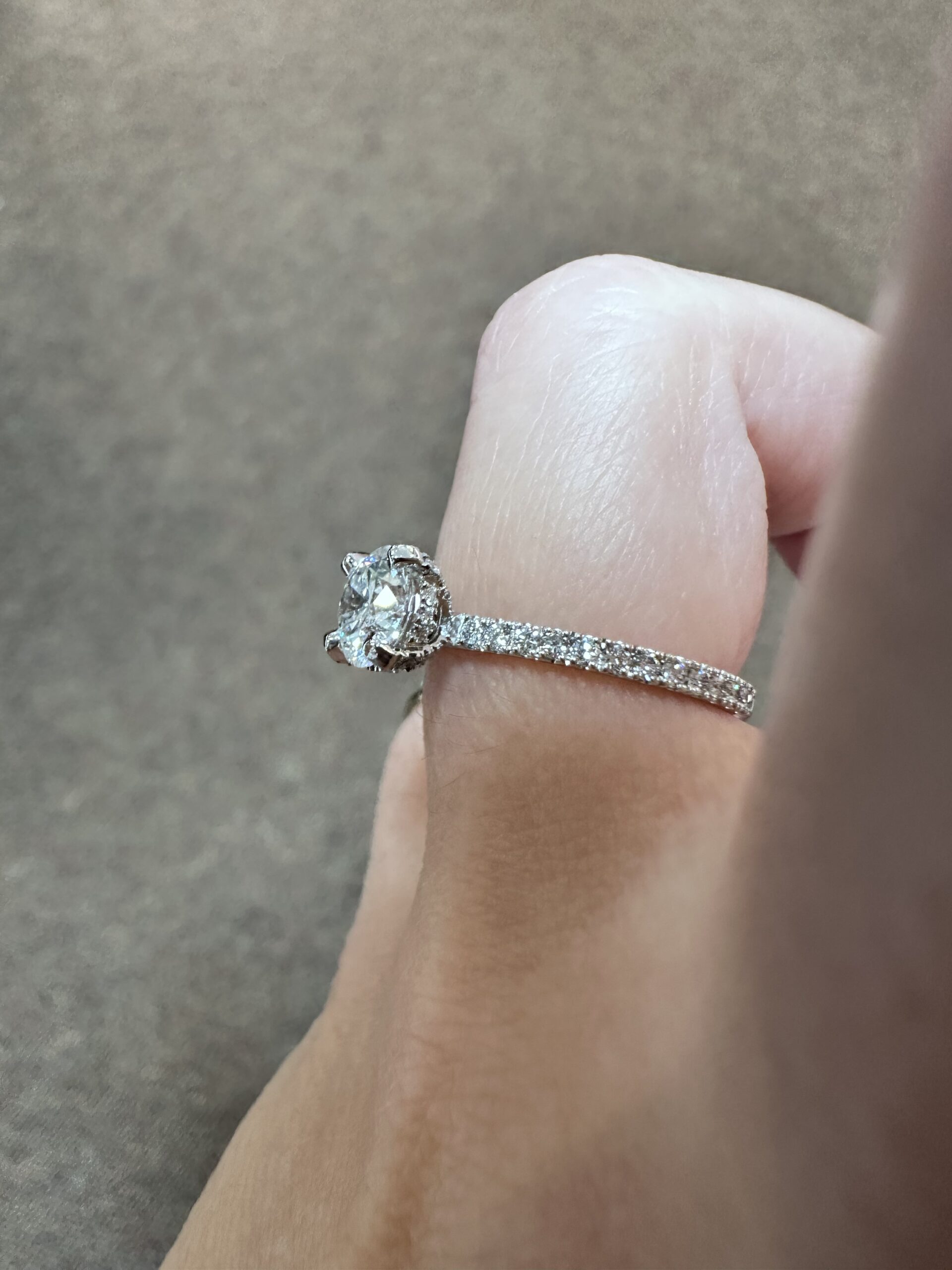 Platinum 1.03 Carat GIA Certified Round Brilliant Cut Diamond Solitaire With Hidden Halo - Image 18