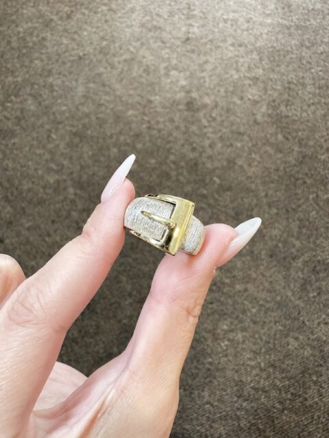 Vintage 14k 2tone Belt Buckle Ring