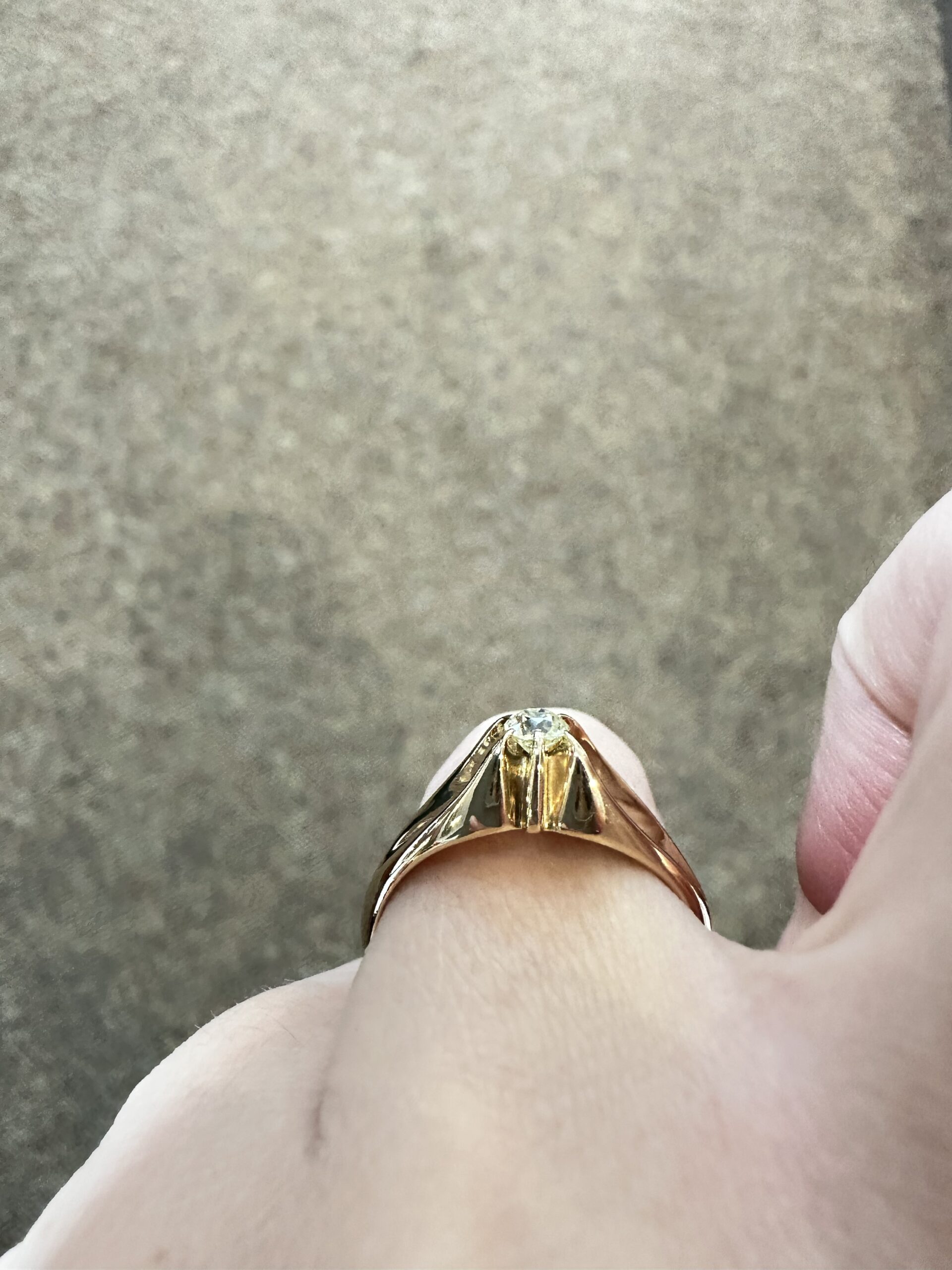 Vintage 14k Yellow Gold .18 Cttw Old Mine Cut Diamond Ring - Image 14