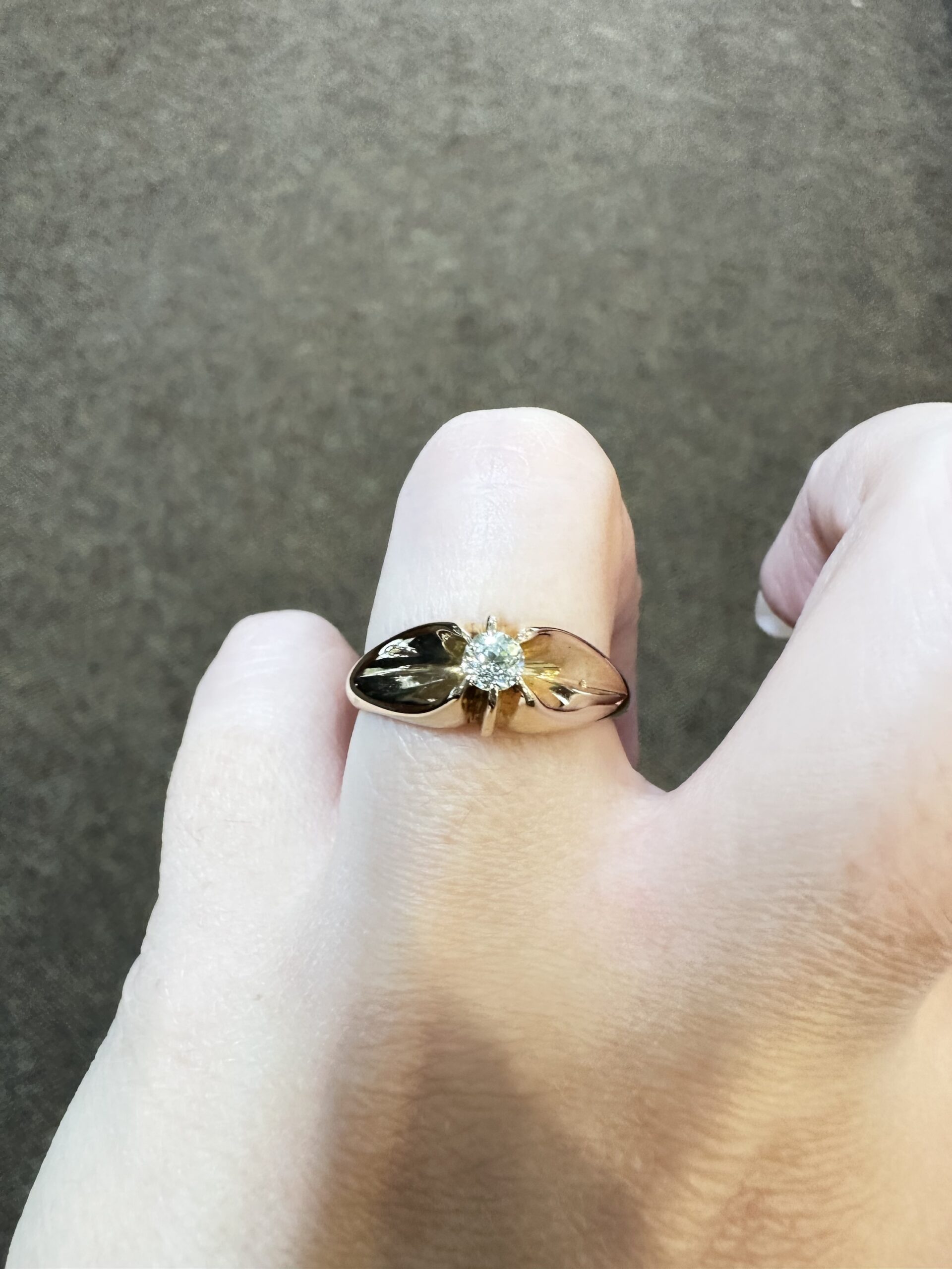 Vintage 14k Yellow Gold .18 Cttw Old Mine Cut Diamond Ring - Image 16