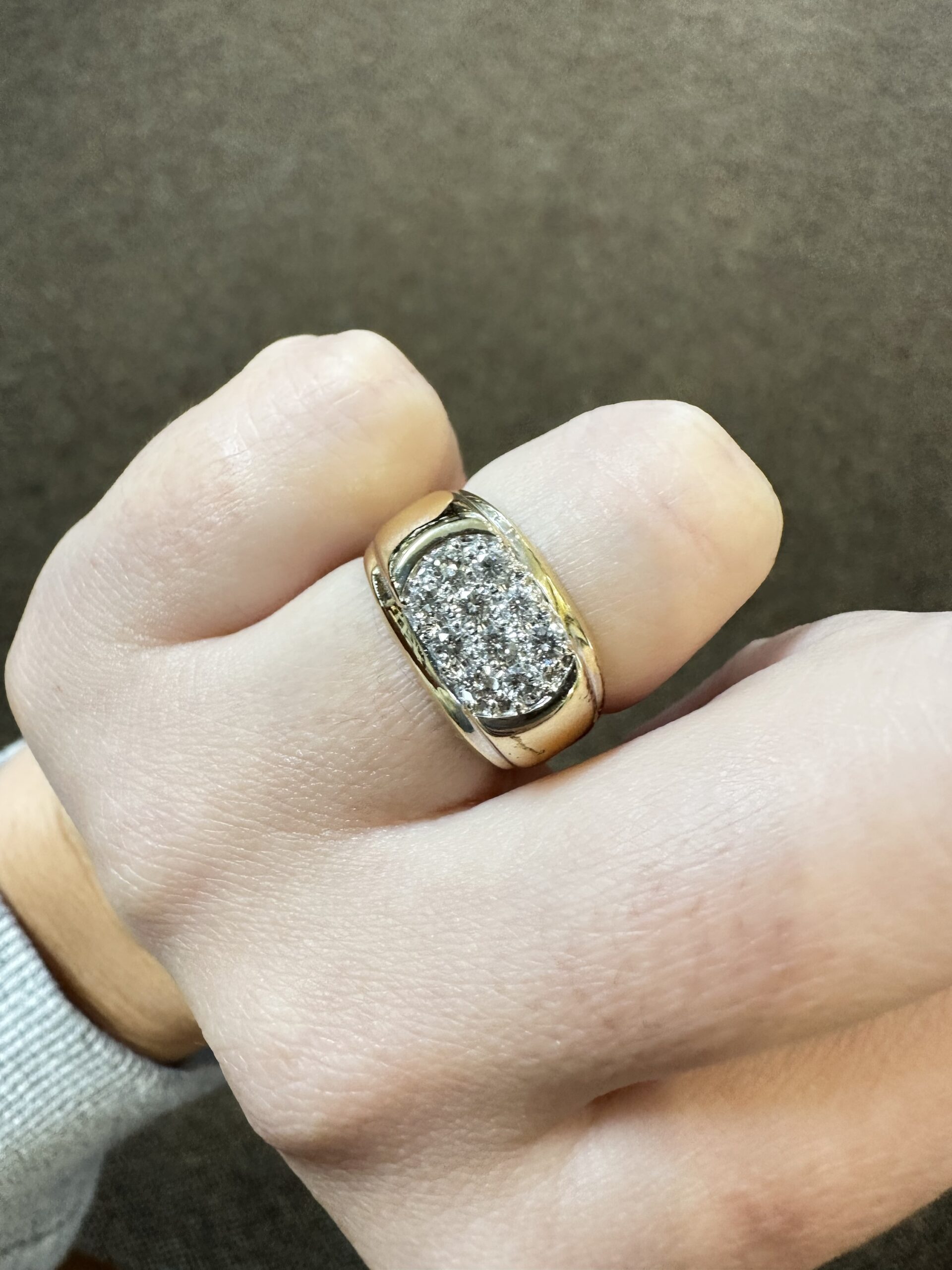 Vintage 14k Yellow Gold Genuine 1/2 Cttw Diamond Cluster Ring - Image 6